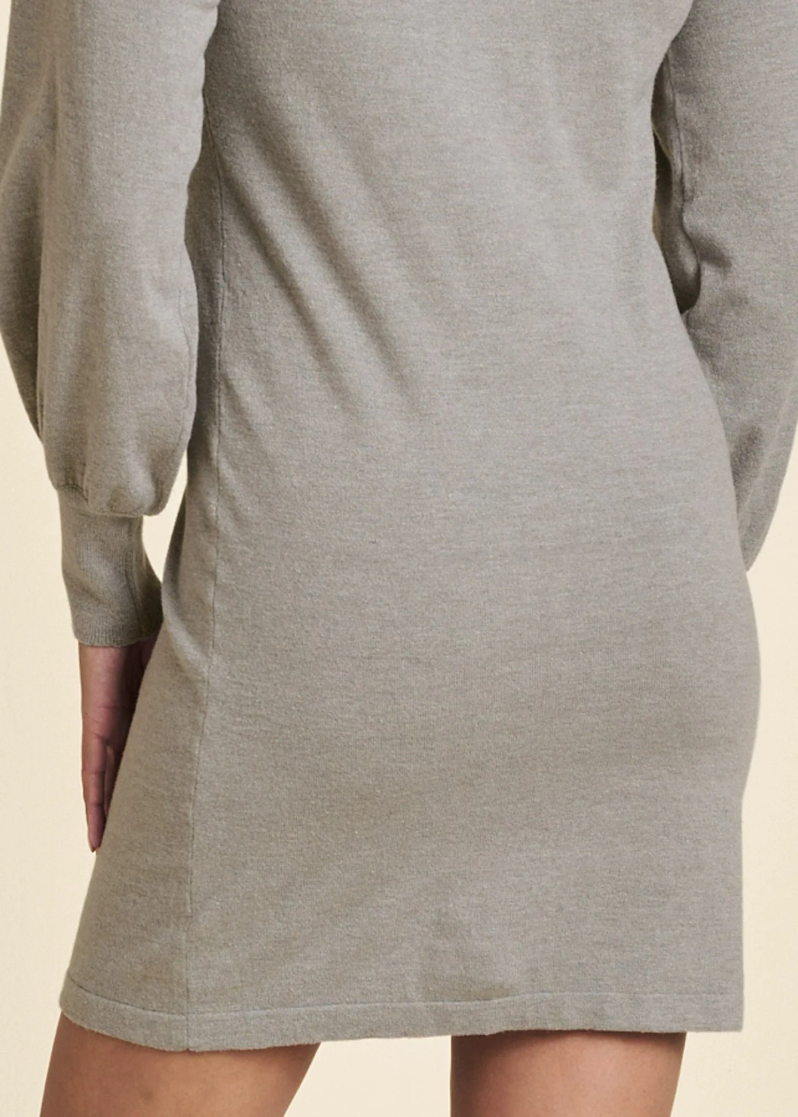 Mock Neck Sweater Dress - Heather Grey - Image 4