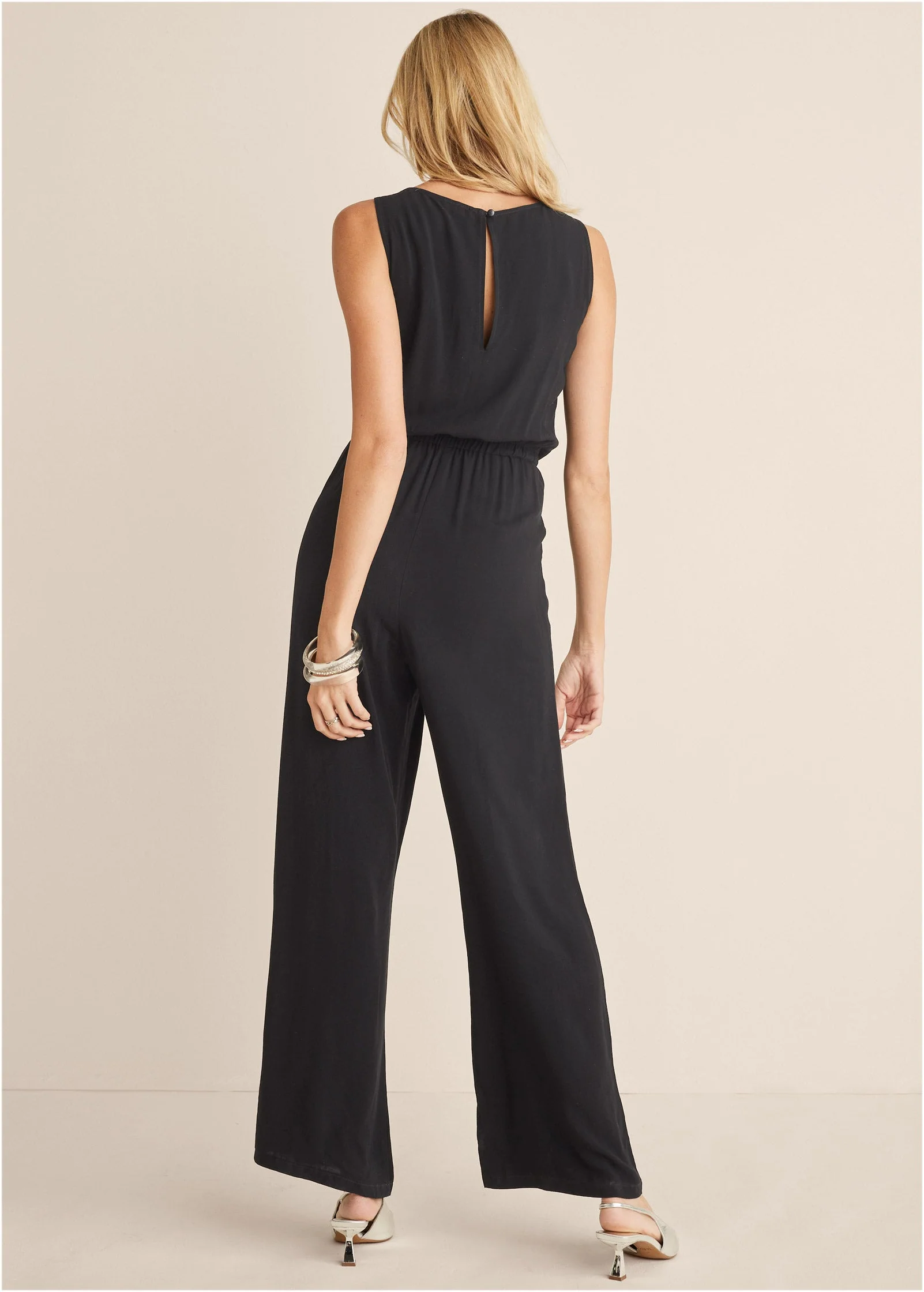 Sleeveless Jumpsuit - Black - Image 3