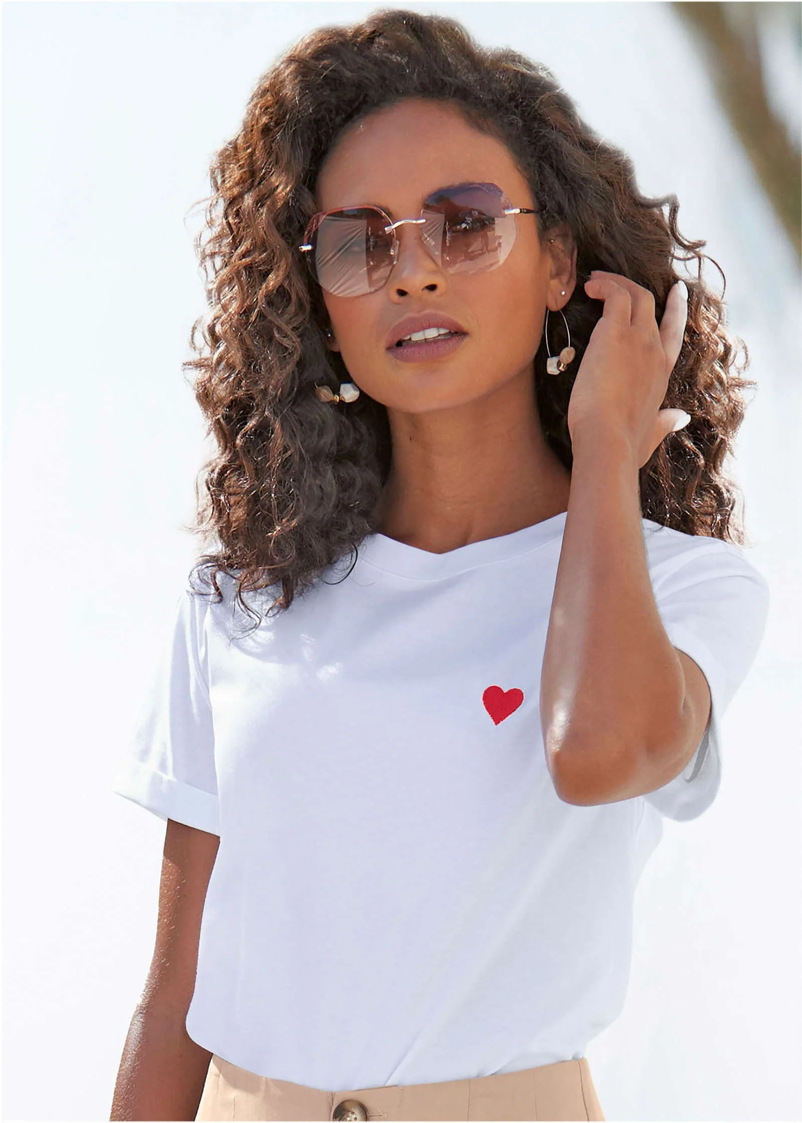 Heart Graphic Tee - White