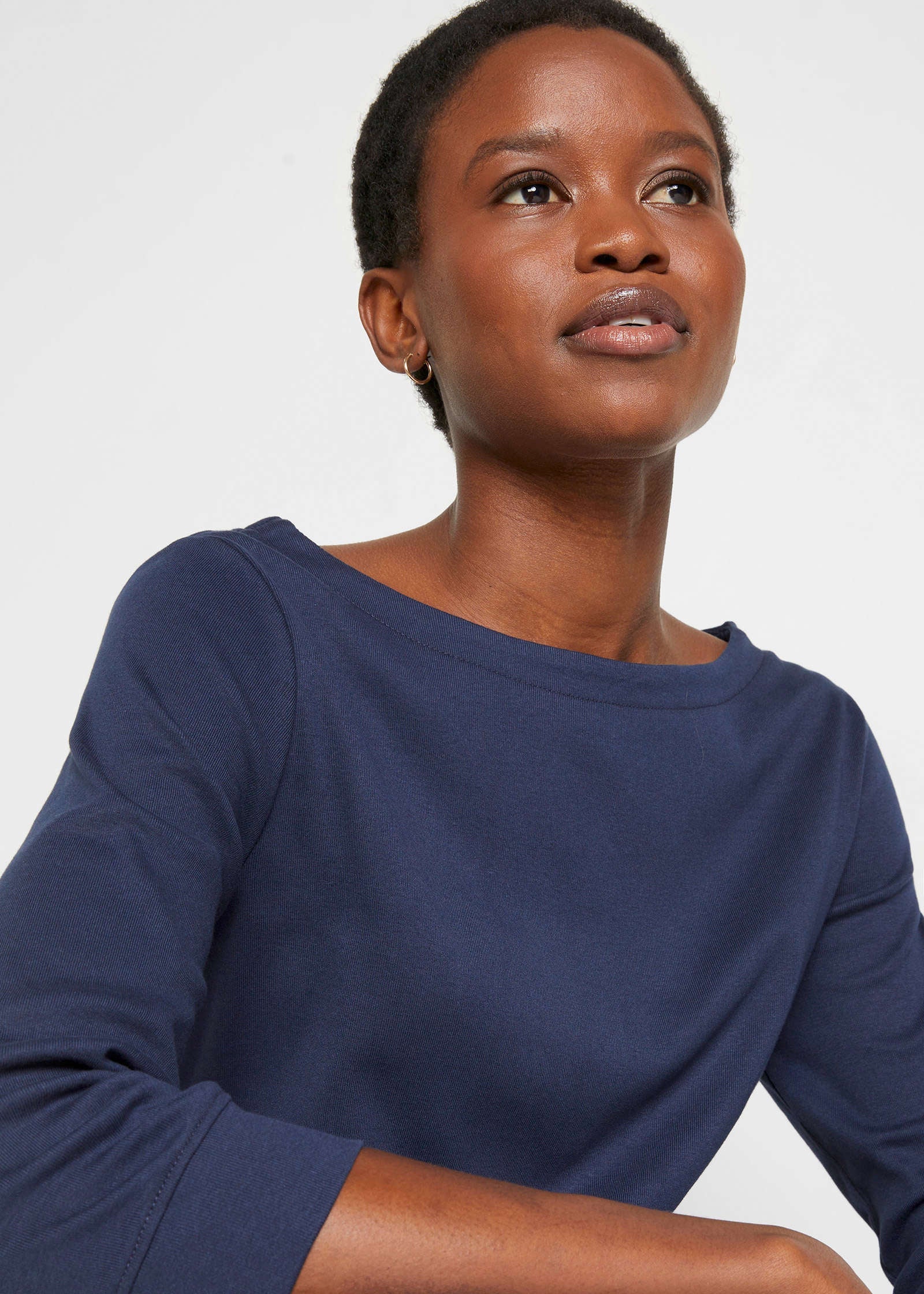 Boat Neck Top - Dark Blue - Image 4