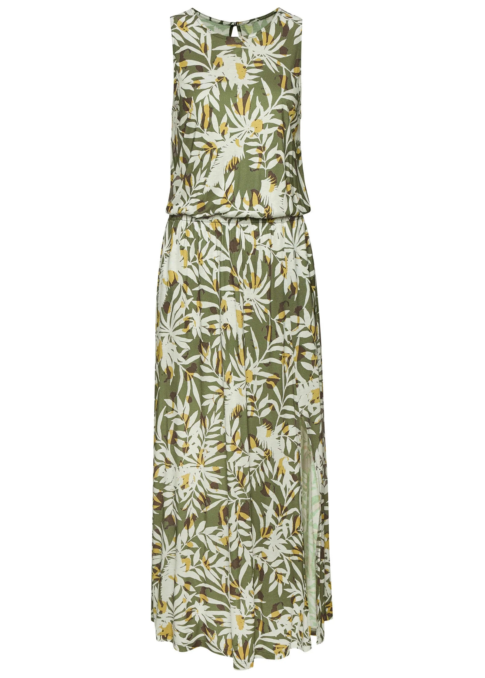 Sleeveless Floral Maxi Dres - Green Multi - Image 2