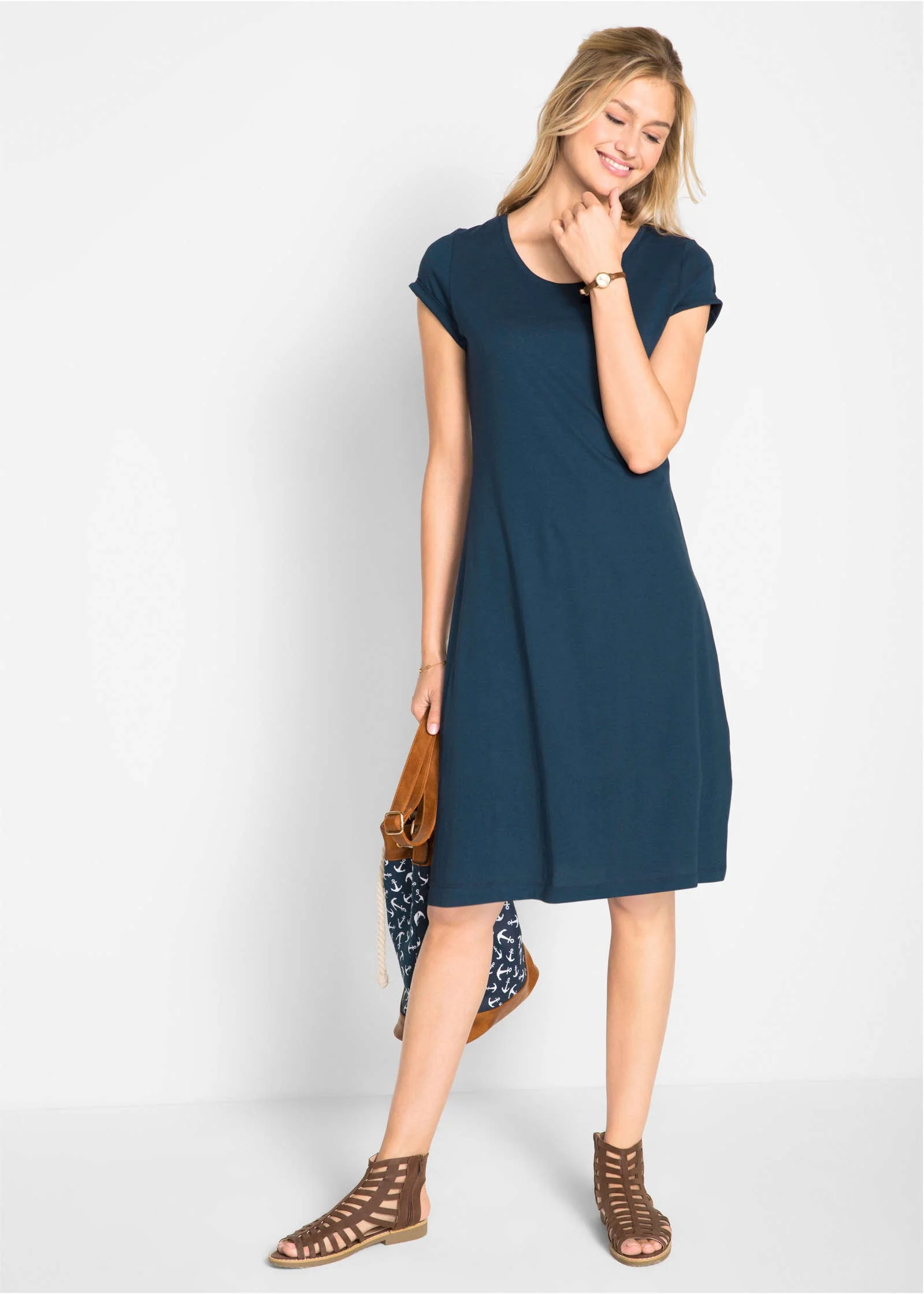 Flared Jersey Mini - Dark Blue