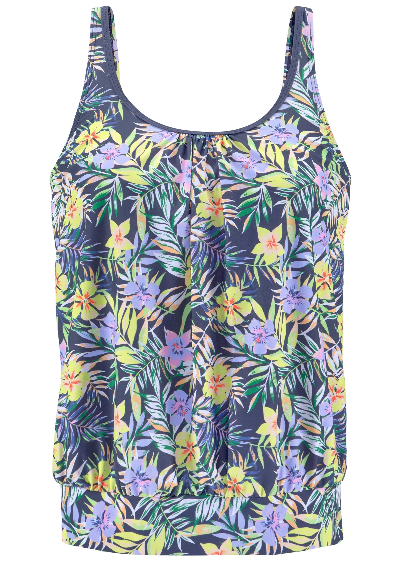 Blouson Tankini Top - Yellow Flora Tropical - Image 2