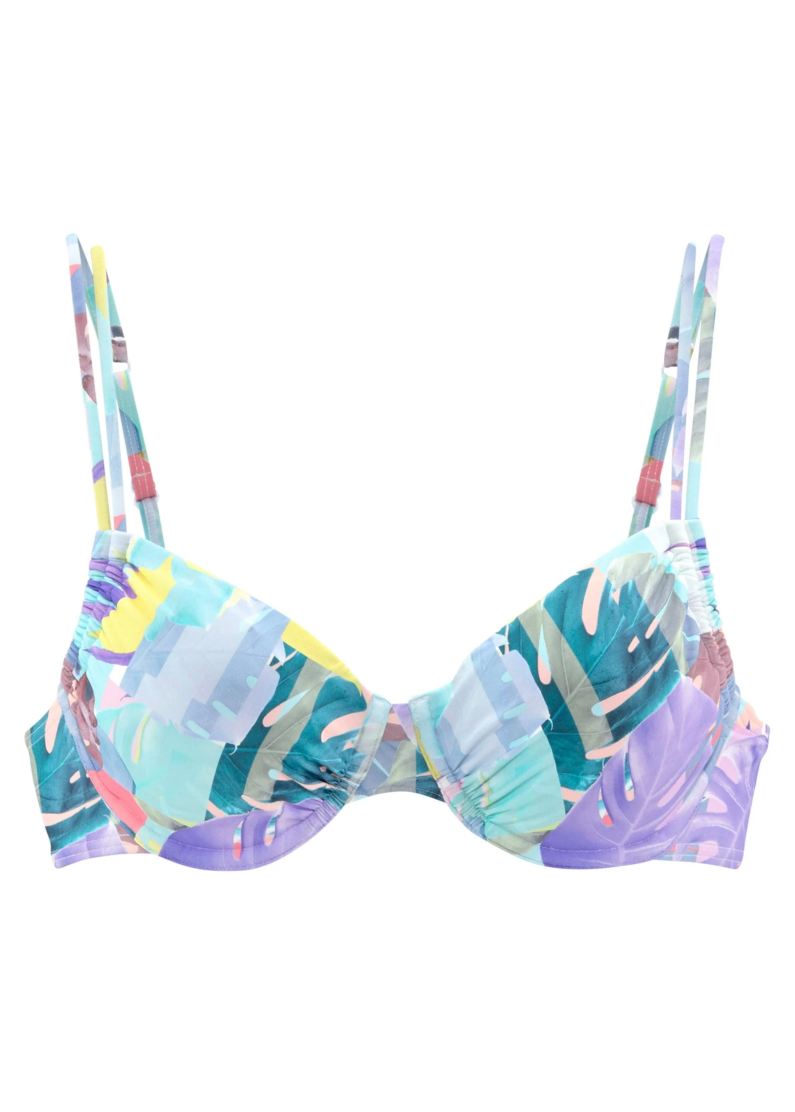 Underwire Bikini Top - Pastel Tropical Floral - Image 2