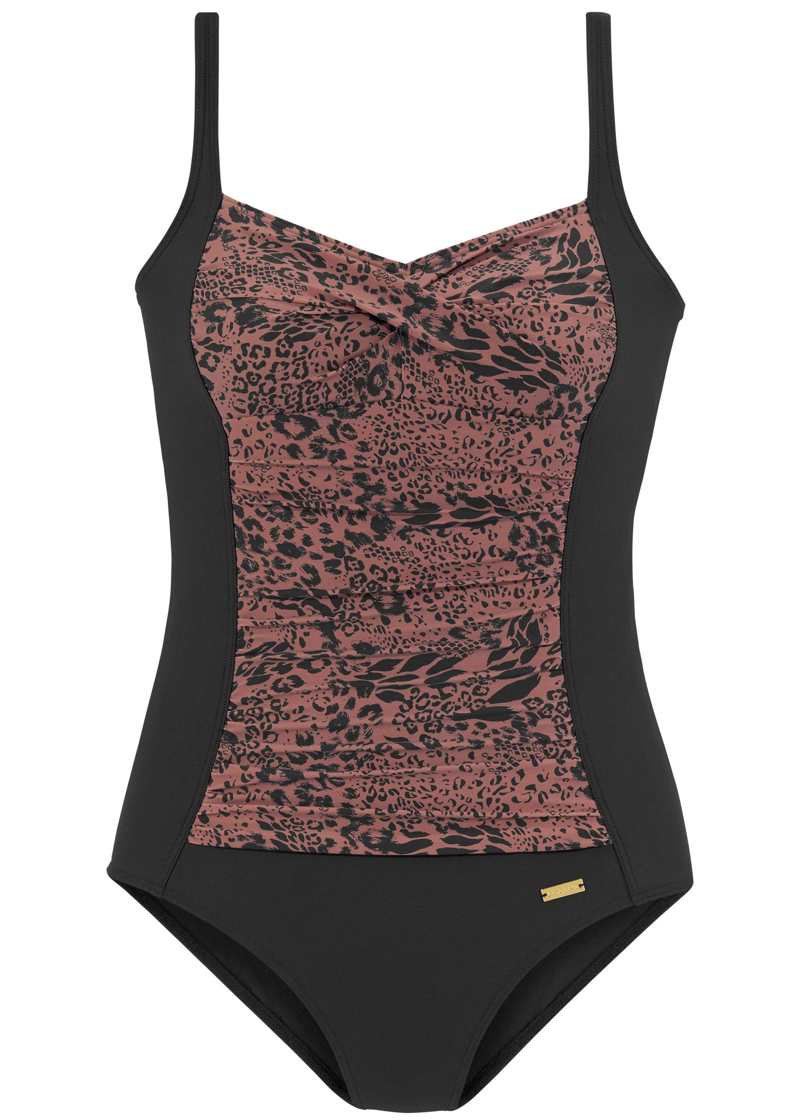 Ruched One-Piece - Abstract Leopard - Image 2