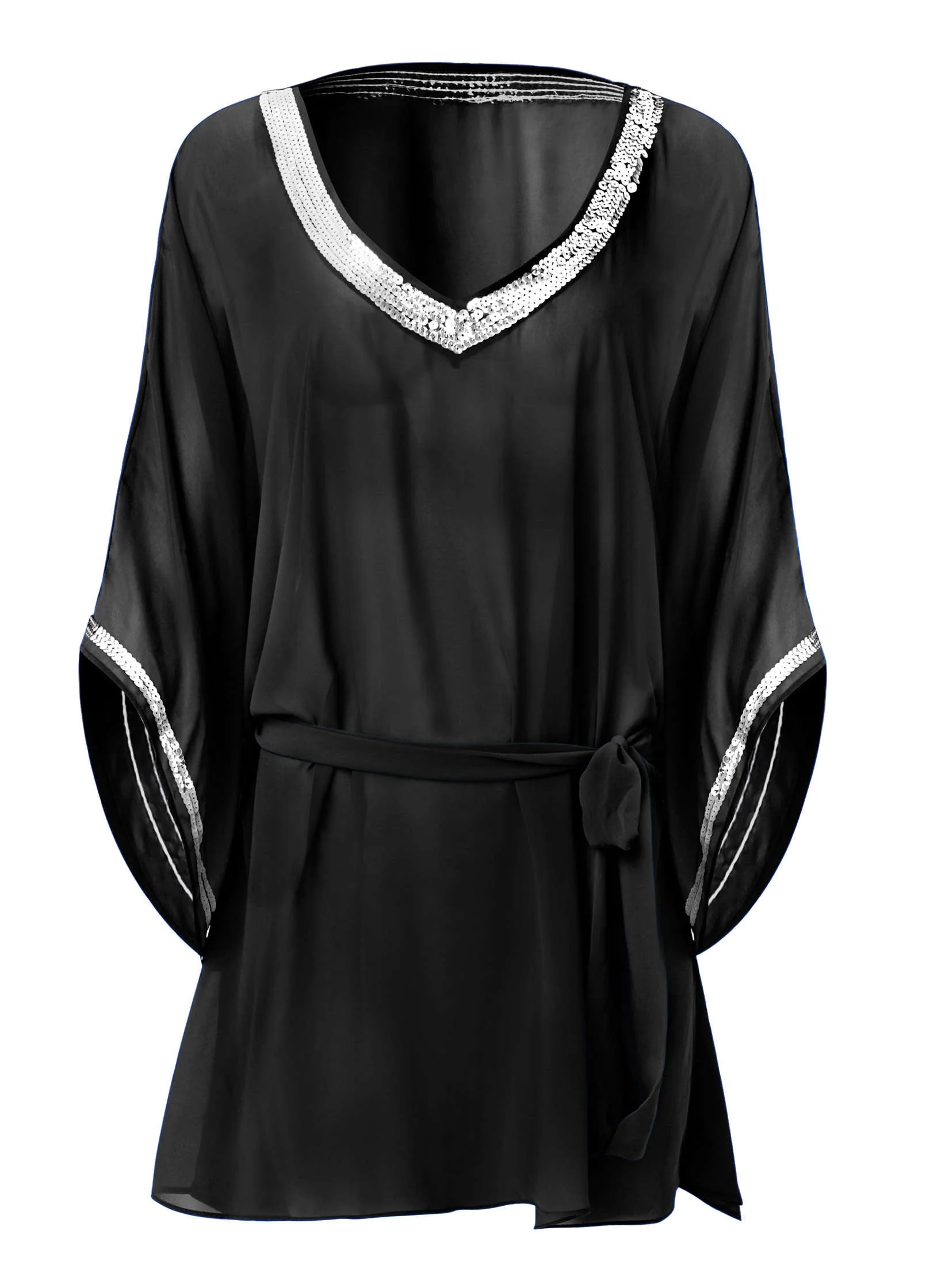 Sequin Tunic Cover-Up - Black Beauty - Image 4