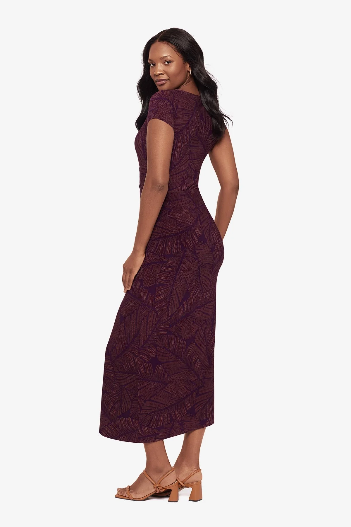 Loki Wrap Front Shaping Dress in Anthurium - Image 3