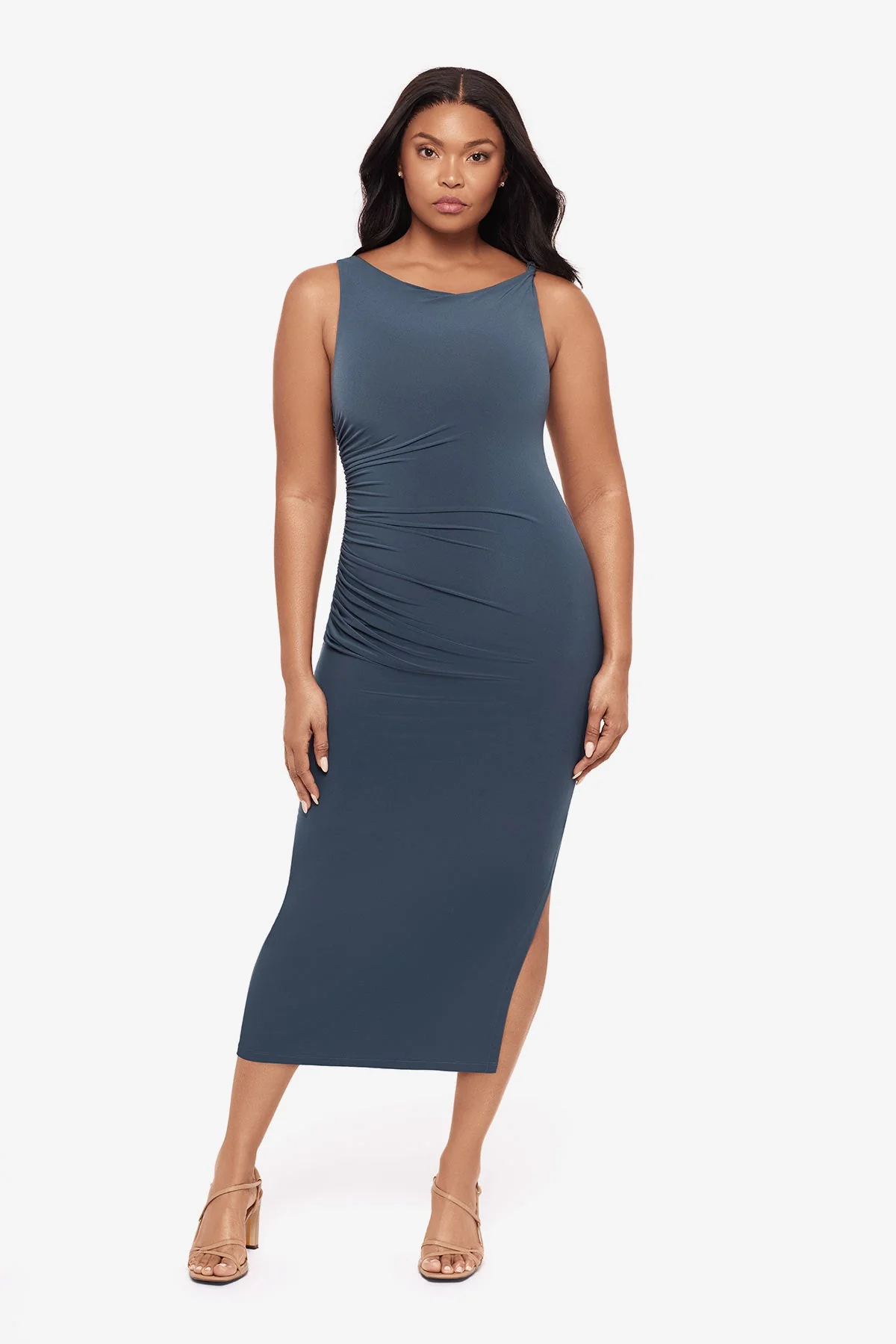 Maxi Shaping Dress in Slate Grey - Image 5
