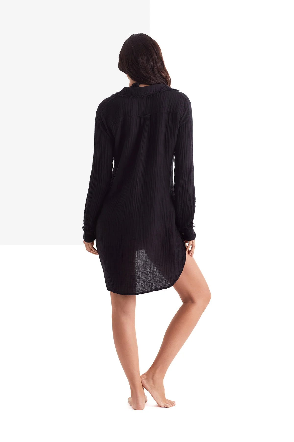 Laguna Fray Shirt - Black Bliss Gauze - Image 5