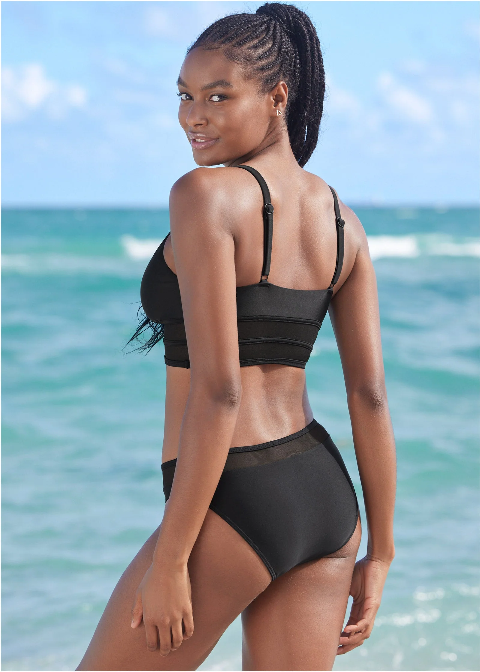 Long Line Bikini Top - Black Beauty - Image 2