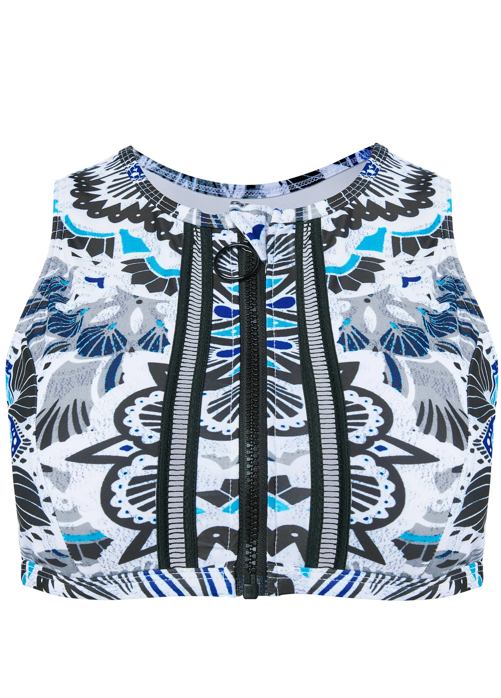 Lorelai High-Neck Zip Top - Calypso Bloom - Image 3