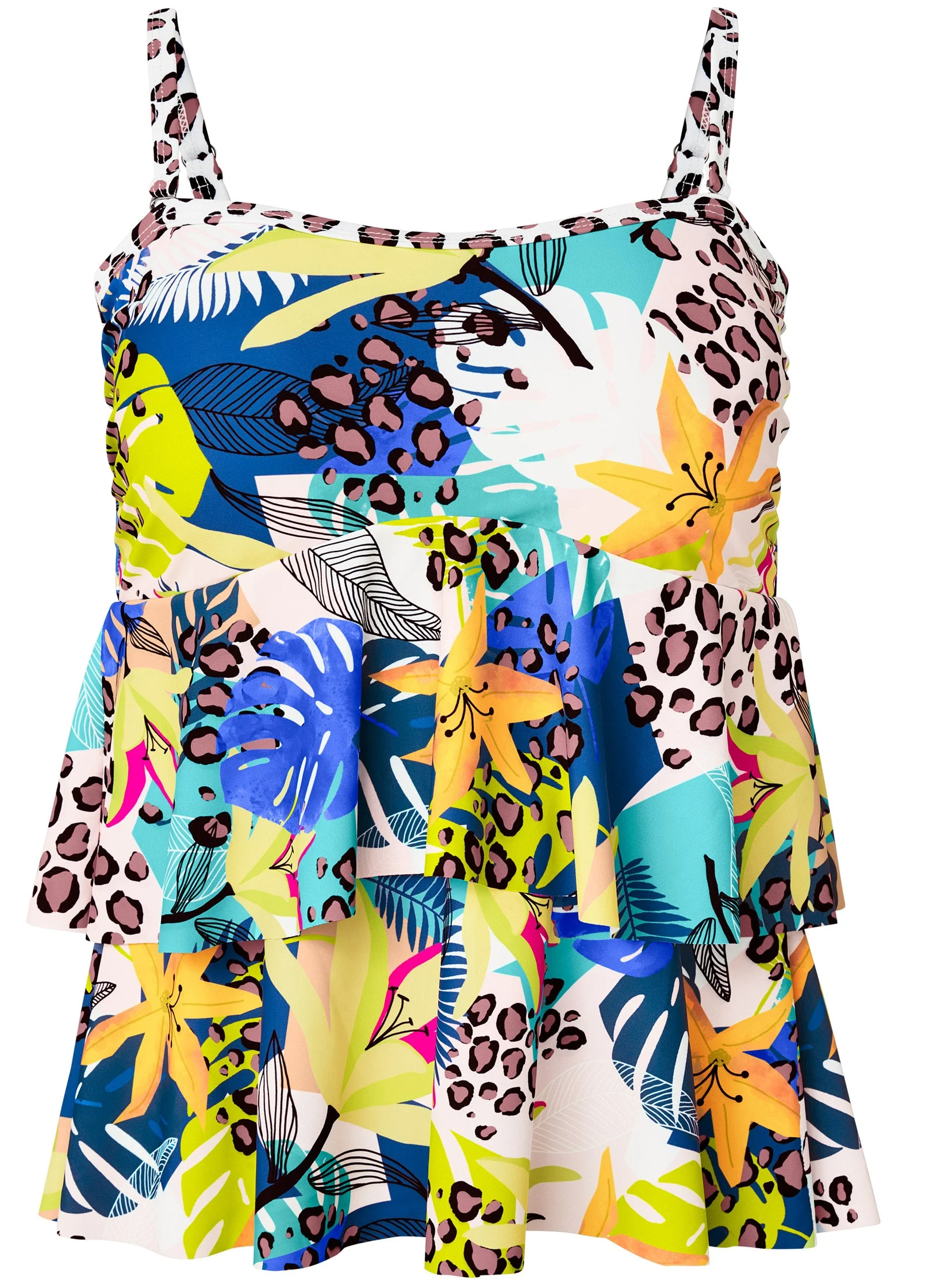 Ruffle Bandeau Tankini Top - Wild Safari - Image 3