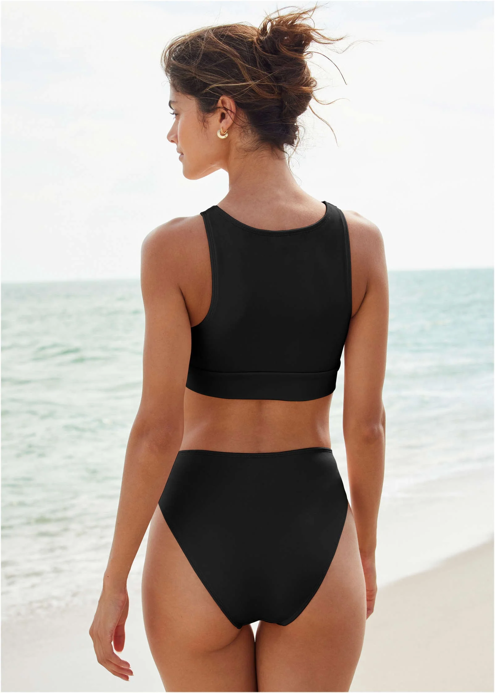 Knot High-Neck Top - Black Beauty - Image 2