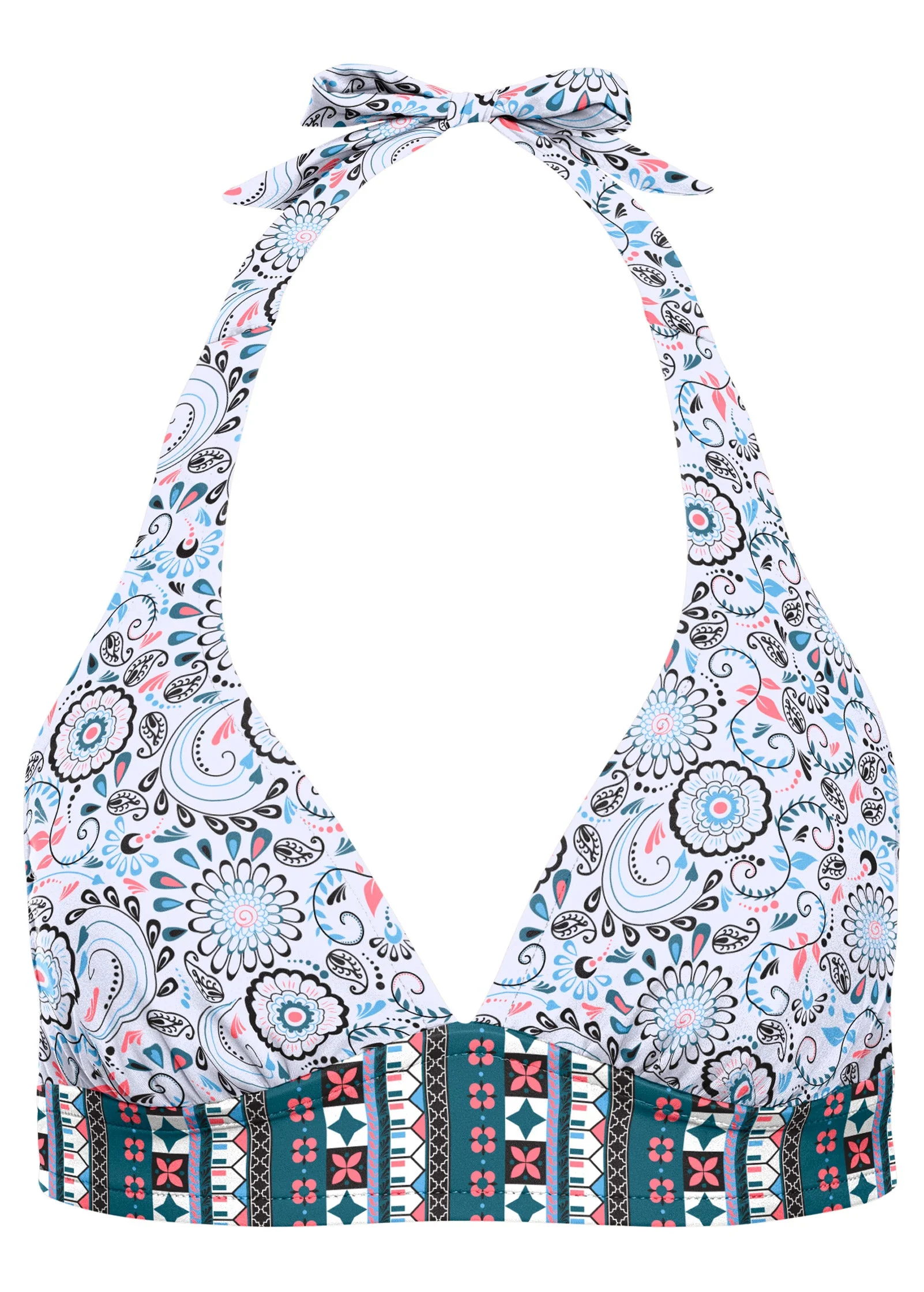 Anguilla Halter Bikini Top - Lotus Flowers - Image 4