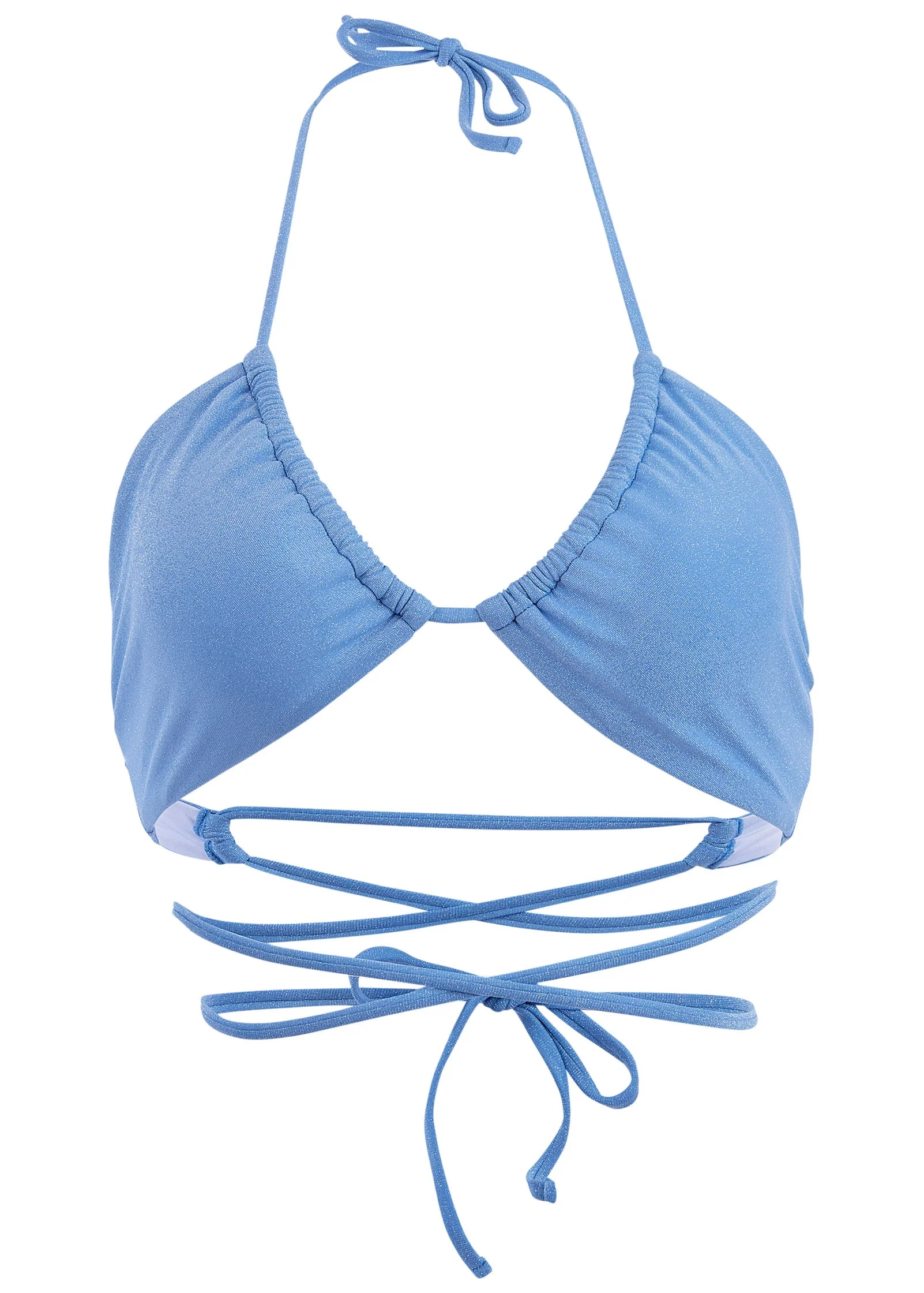 Ibiza Triangle Bikini Top - Periwinkle Shine - Image 3