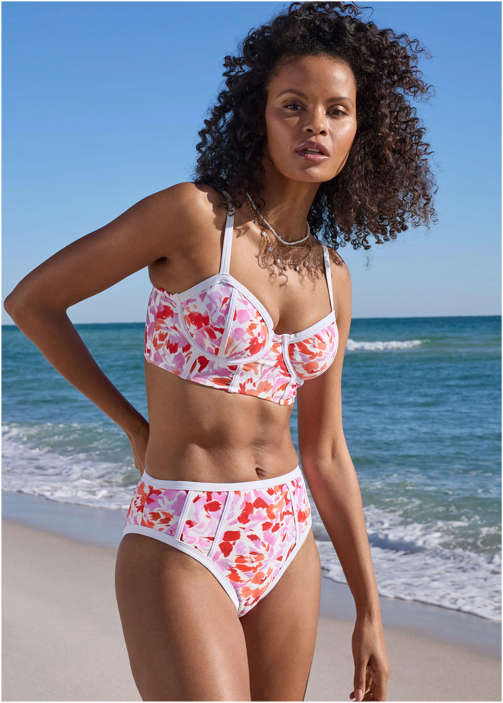 Seam Detail Underwire Top - Feathered Blooms