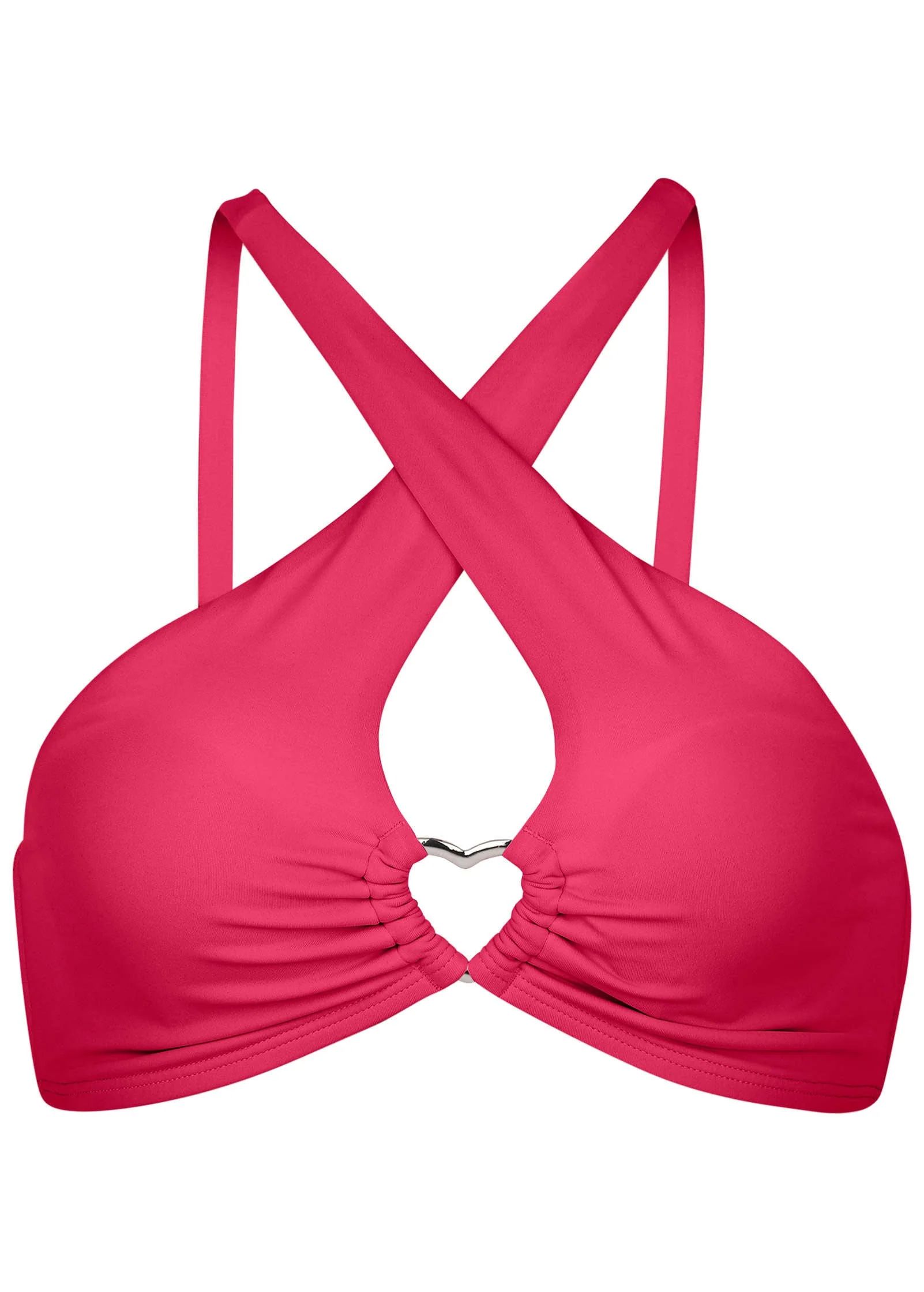 Heart Cross Halter Top - Raspberry - Image 4