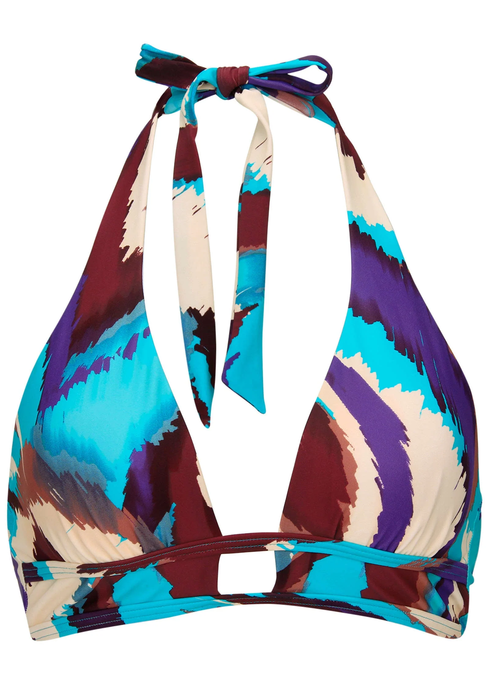 St Thomas Halter Bikini Top - Ikat Flowers - Image 3
