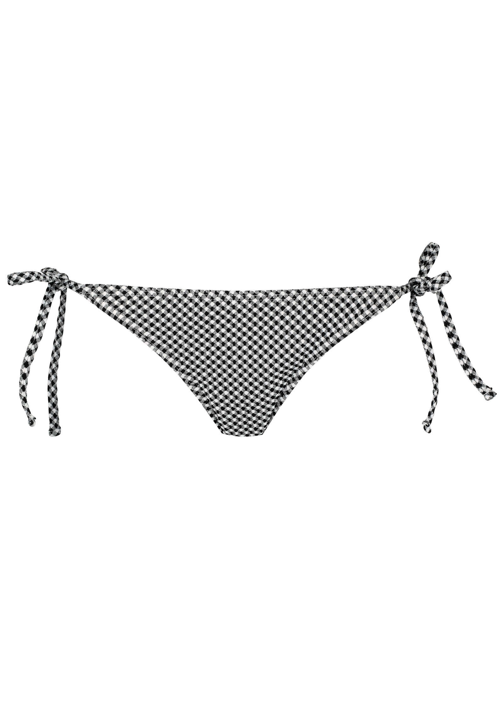 Gingham Miami Tie Side Moderate Bottom - Black & White - Image 3
