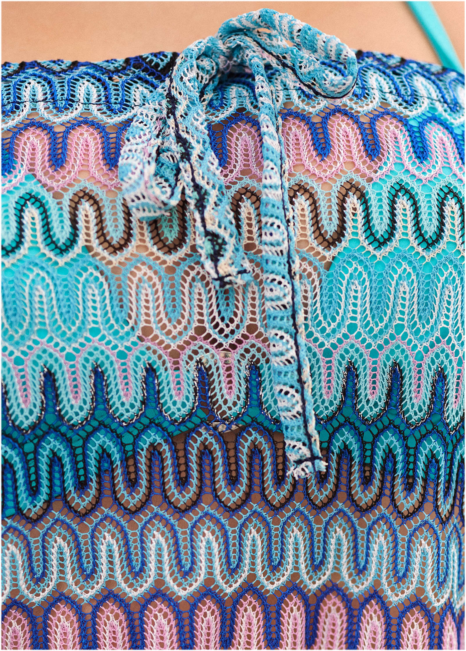 Crochet Bandeau Cover-Up Top - Starlight Blue Multi - Image 3