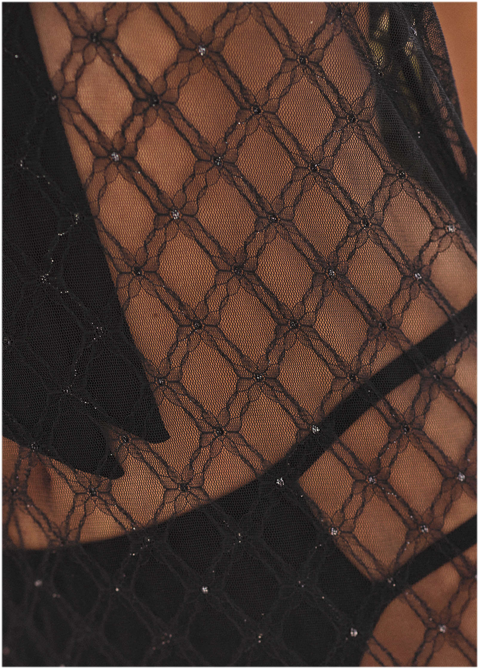 Deep V Mesh Cover-Up - Jet Black - Image 3