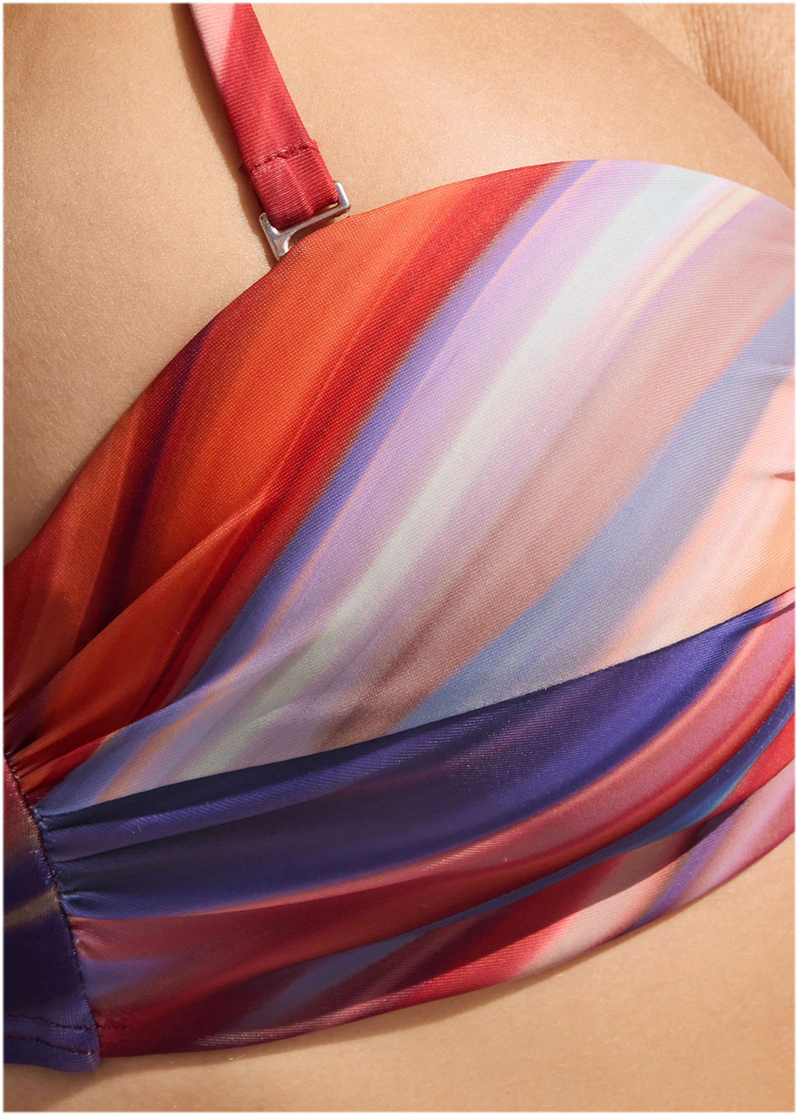 Amalfi Bandeau Bikini Top - Dark Rainbow - Image 4