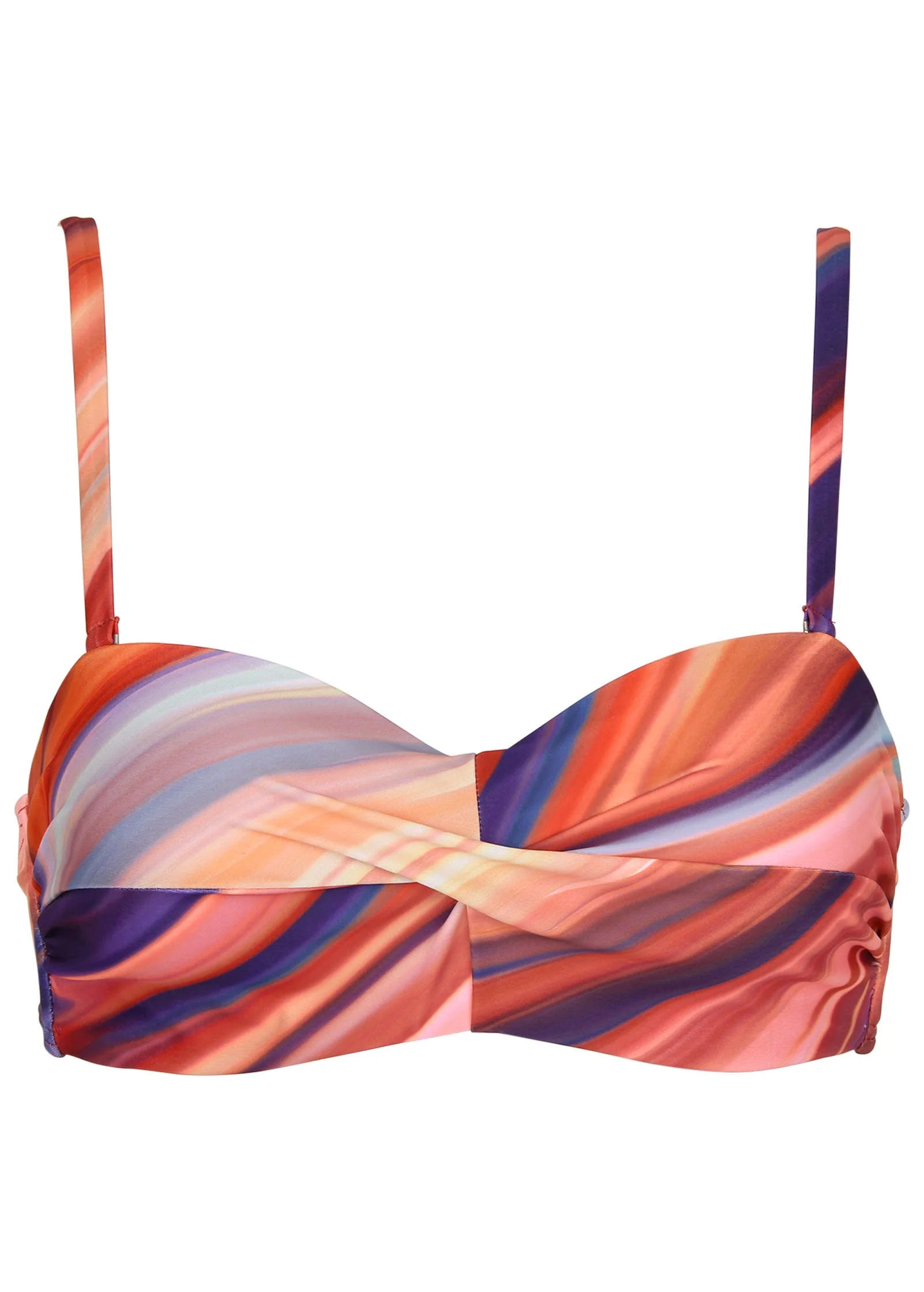 Amalfi Bandeau Bikini Top - Dark Rainbow - Image 5