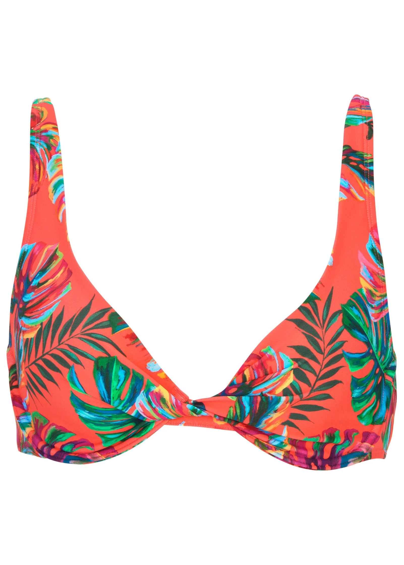 Antigua Twist Bikini Top - Tropical Sunset All-Over - Image 3