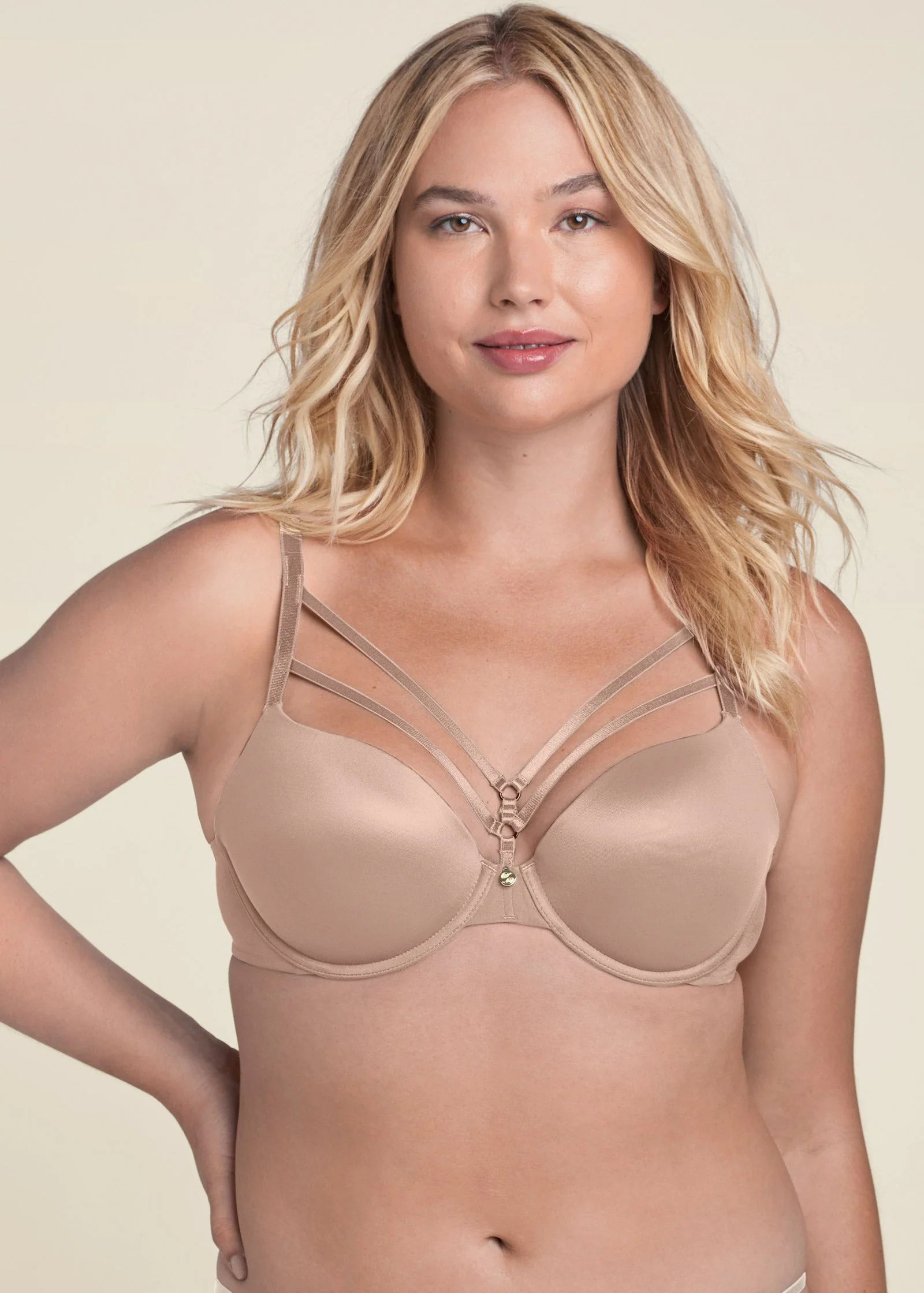 Pearl By VENUS® Strappy Plunge Bra - Sonoran Sand - Image 8