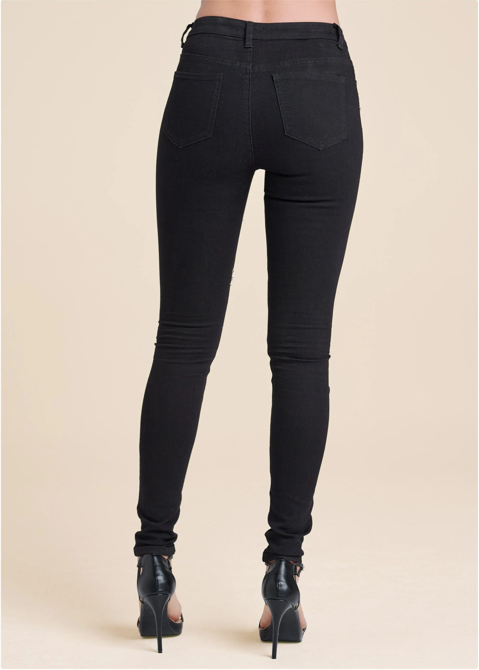 Floral Embellished Jeans - Black Multi - Image 3