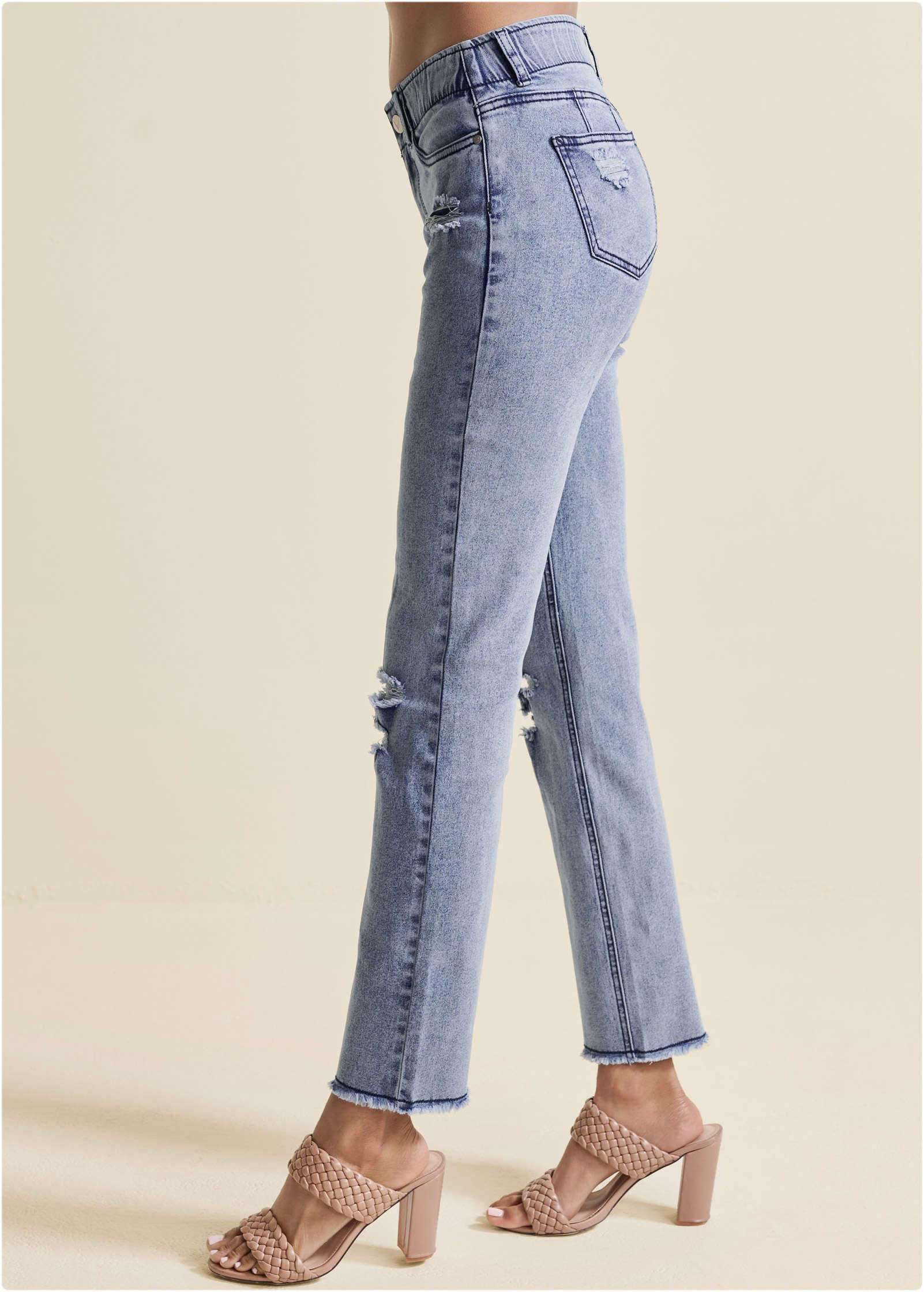 Straight Leg Acid Jeans - Acid Wash - Image 4