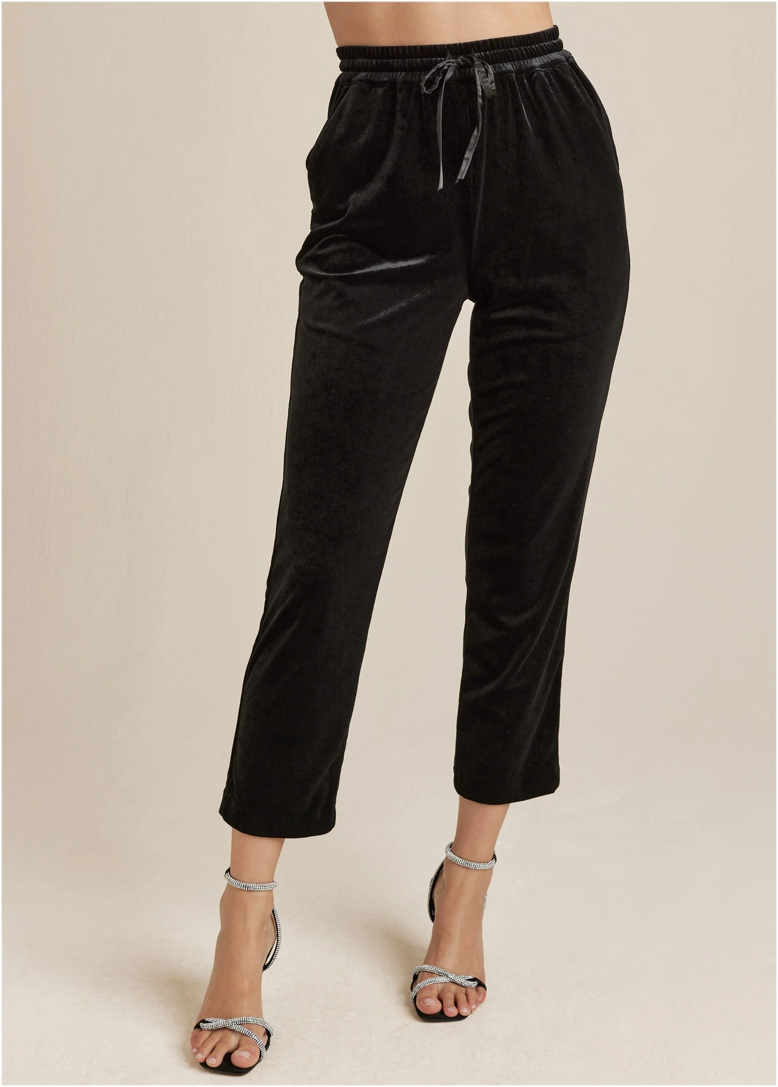 Velveteen Pull On Pants - Jet Black - Image 2