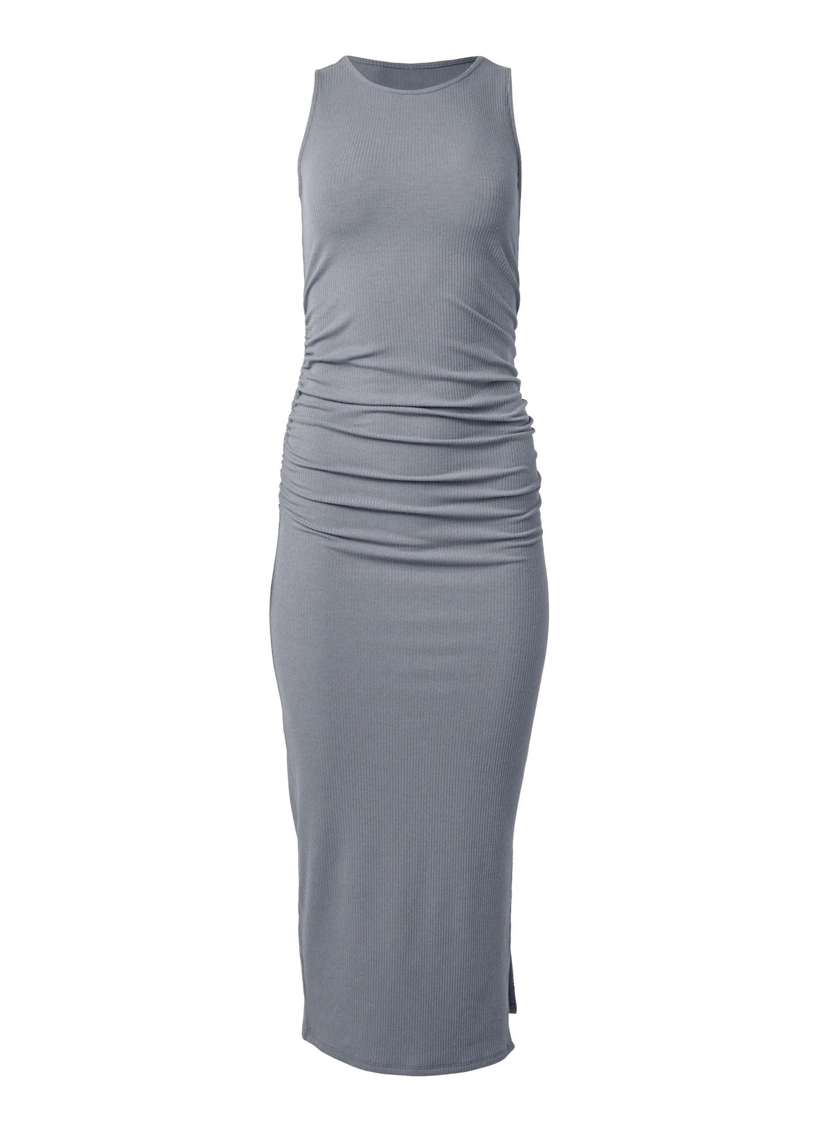 Ribbed Bodycon Midi Dress - Seafog - Image 3