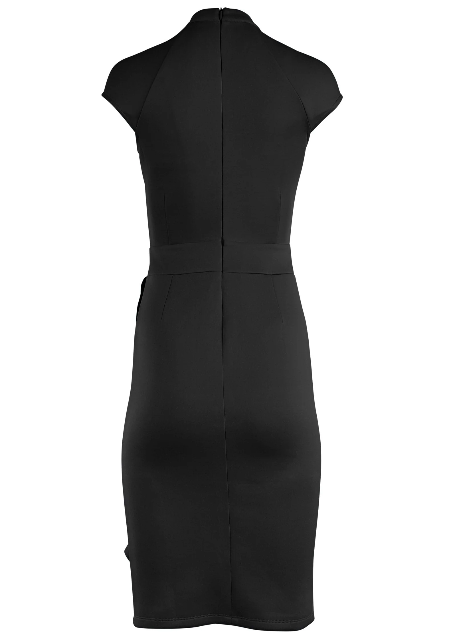Cutout Ruffle Dress - Black - Image 6