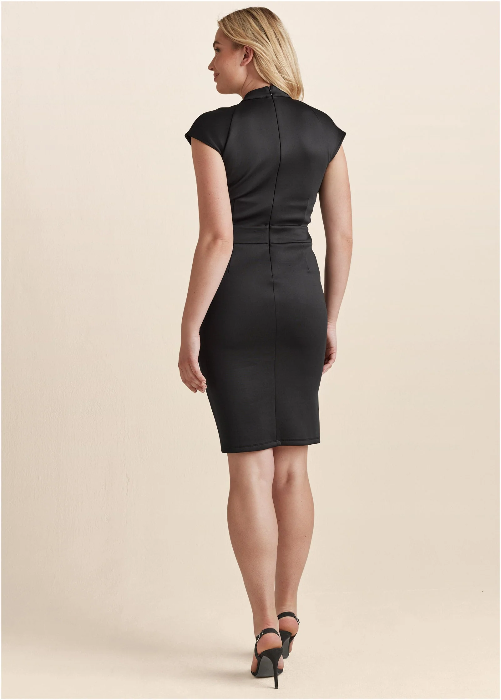 Cutout Ruffle Dress - Black - Image 8