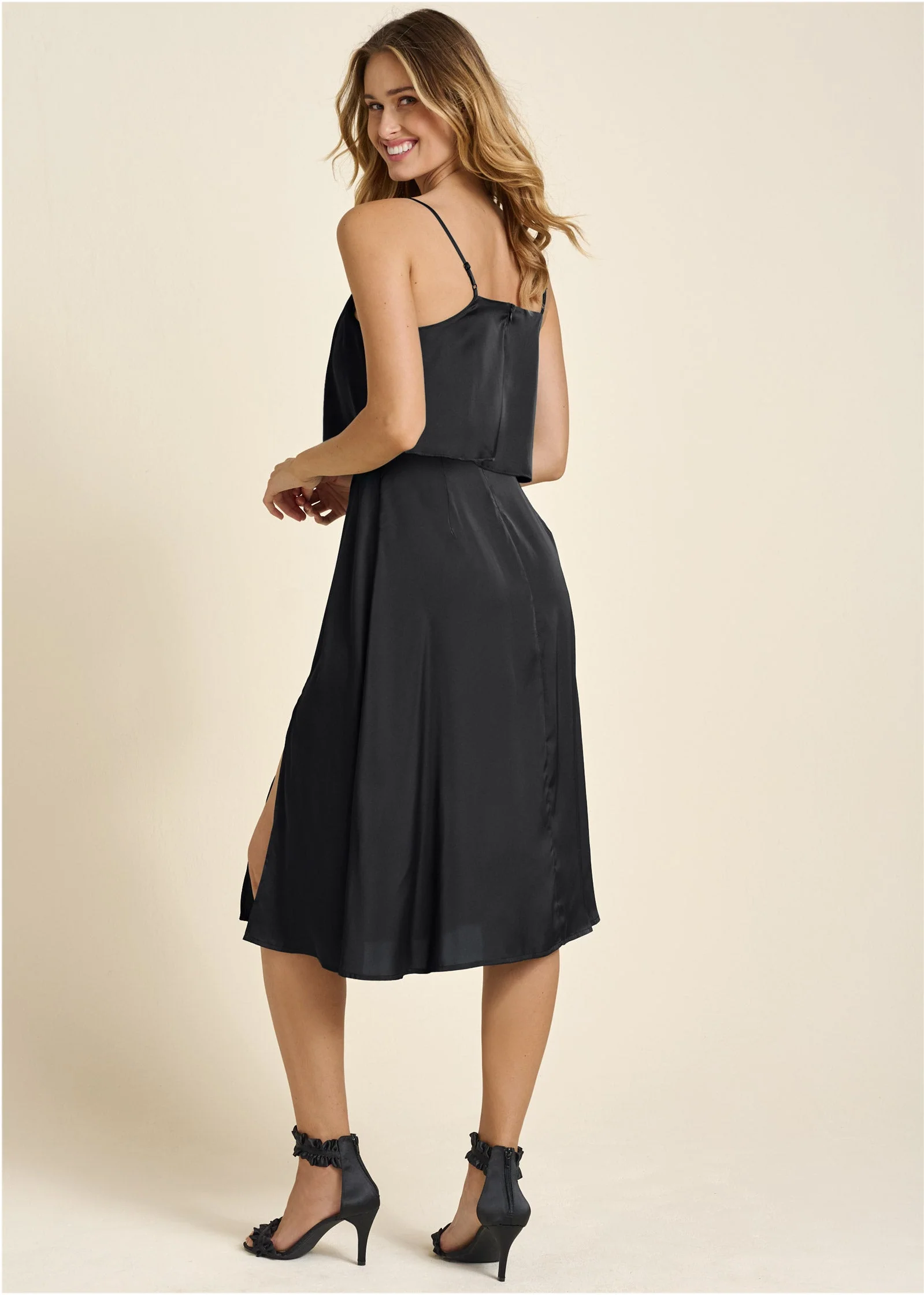 Overlay Midi Dress - Jet Black - Image 2
