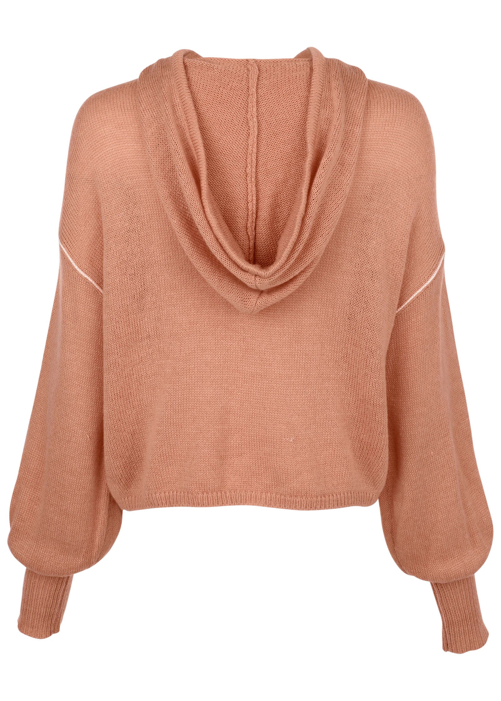 Contrast Stitch Hoodie - Dusty Rose - Image 5