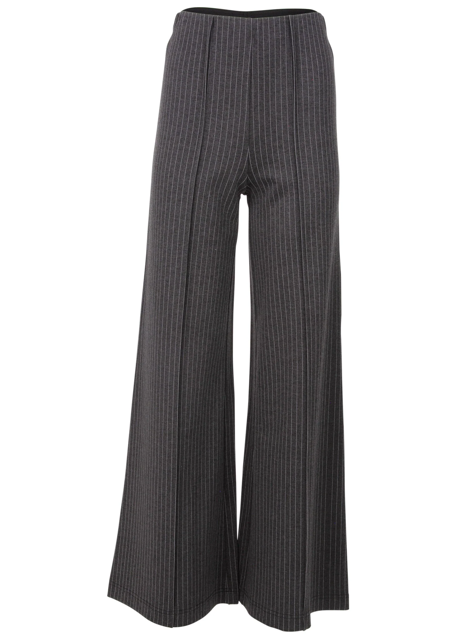 Diana Wide Leg Pants - Heather Grey & Cream - Image 5