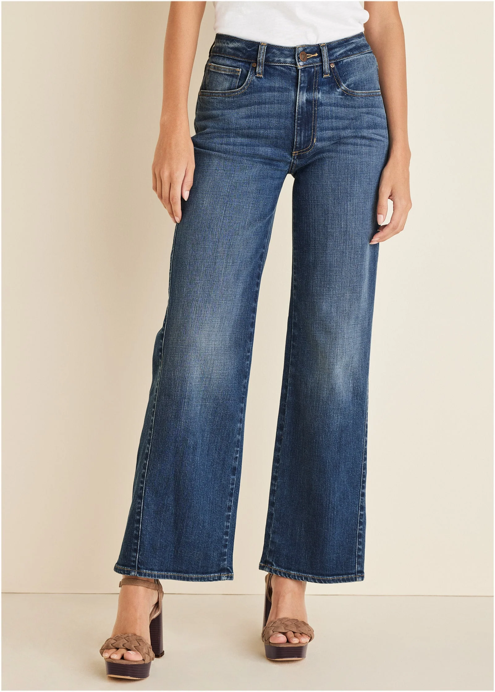 Farrah Wide Leg Jeans - Medium Wash - Image 2