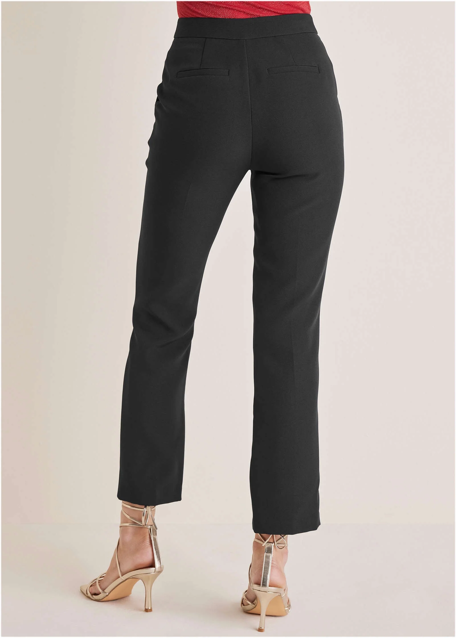Straight Leg Suiting Pants - Jet Black - Image 4