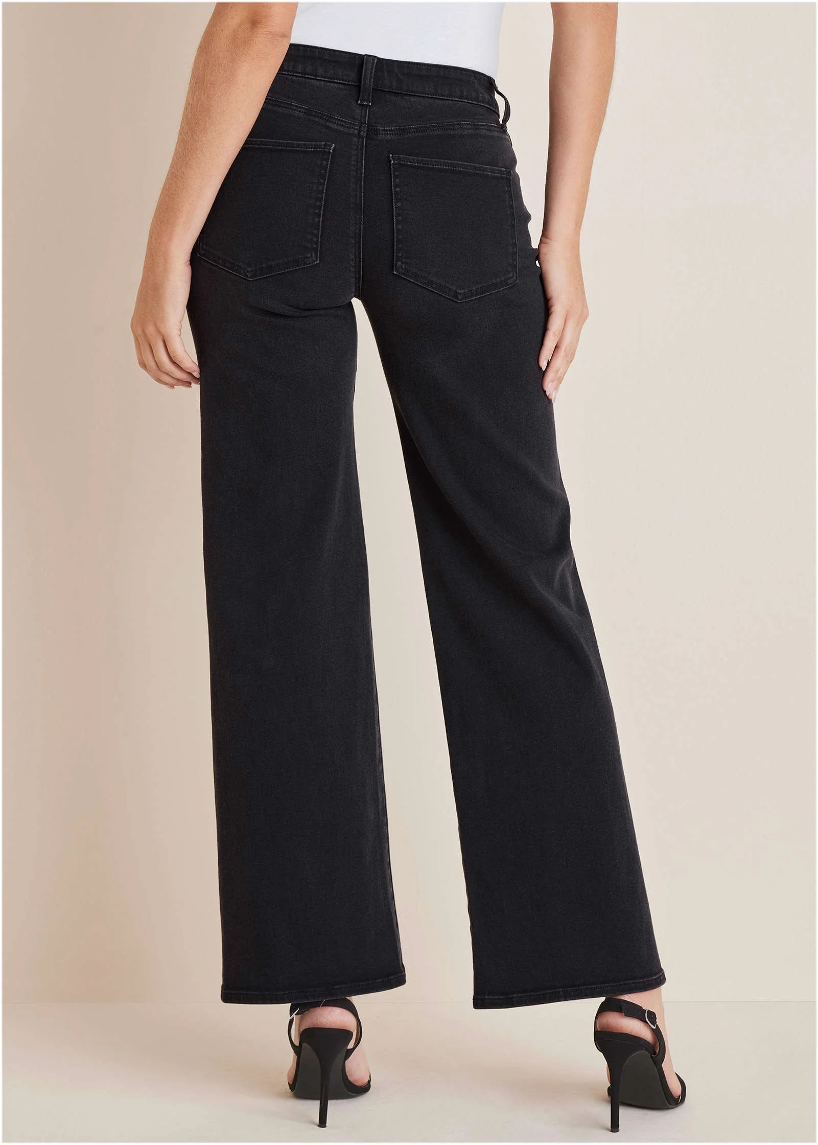 Farrah Wide Leg Jeans - Black Wash - Image 3