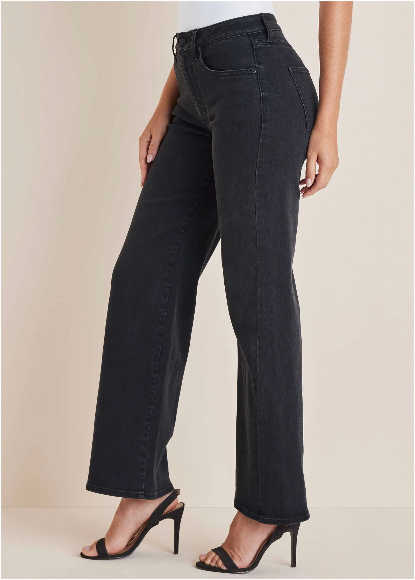Farrah Wide Leg Jeans - Black Wash - Image 4