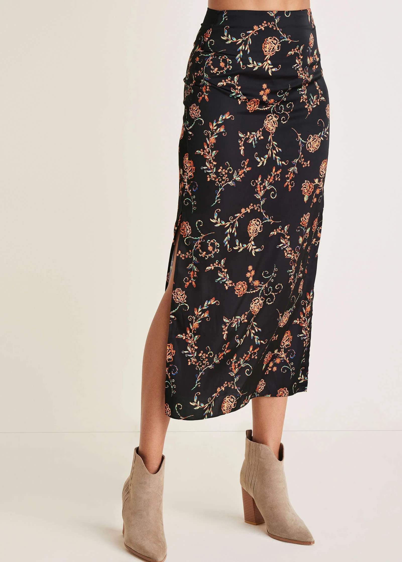 Midi Slip Skirt - Gothic Roses - Image 2