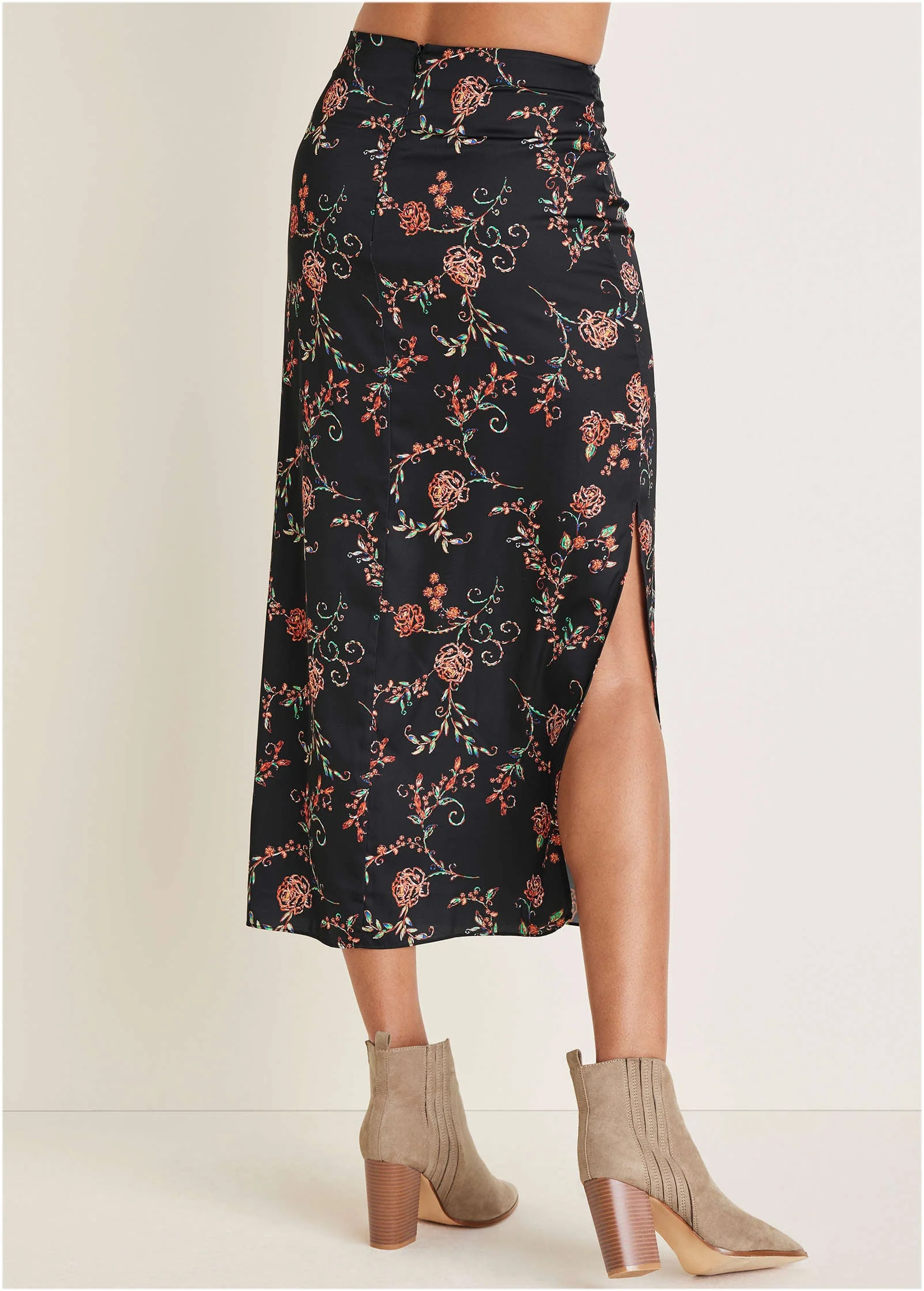 Midi Slip Skirt - Gothic Roses - Image 3