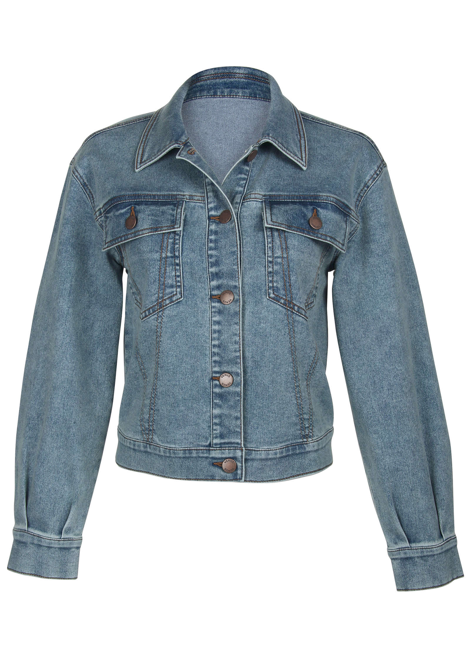 Core Denim Jacket - Light Wash - Image 4