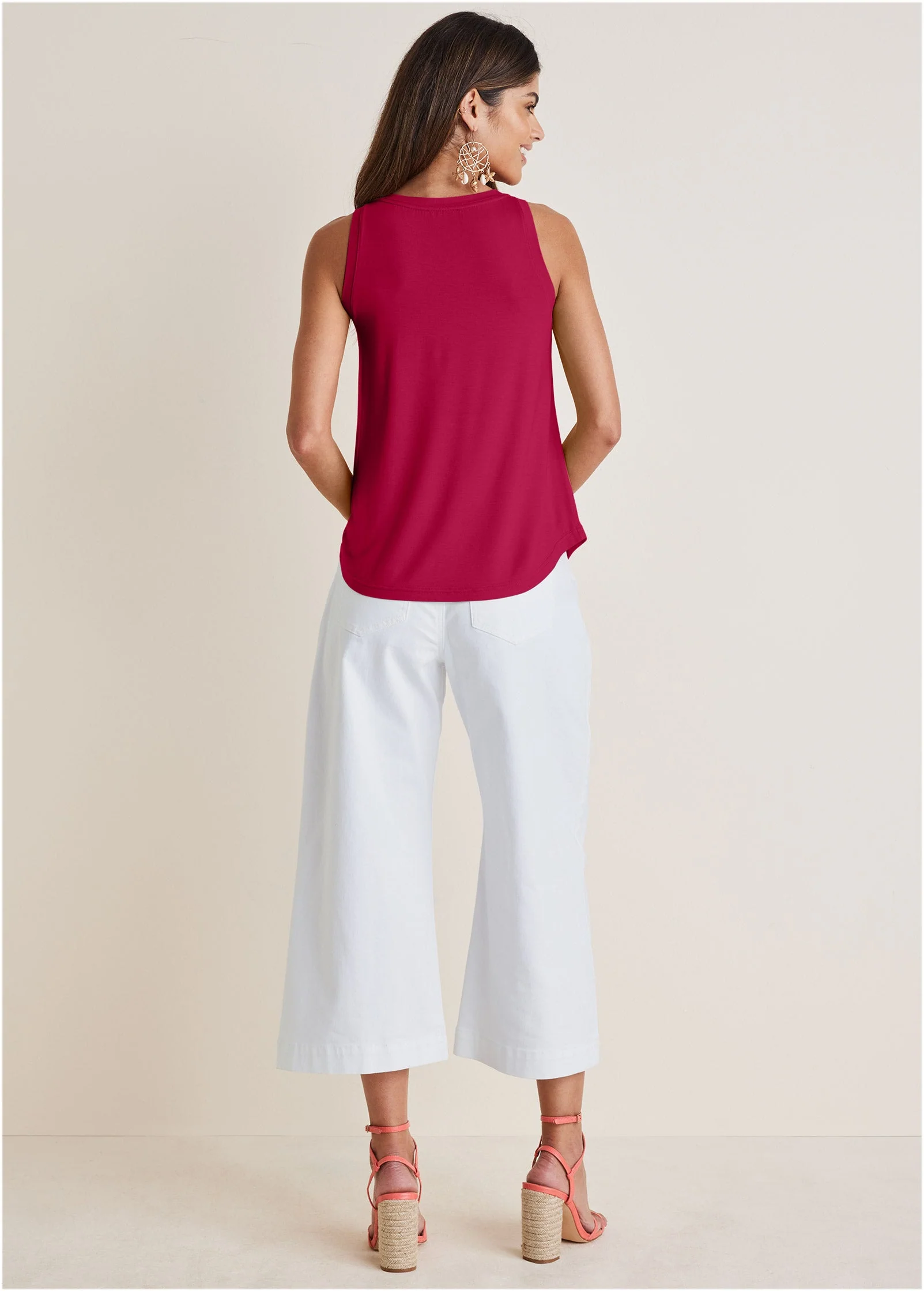 Scoop Neck Tank - Red - Image 2