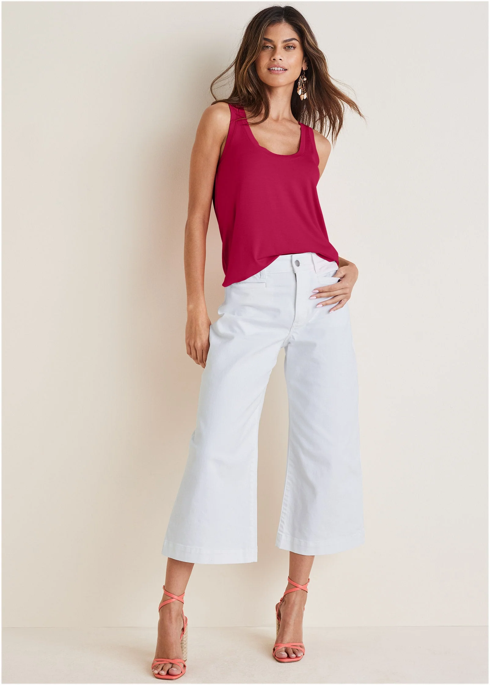 Scoop Neck Tank - Red - Image 4