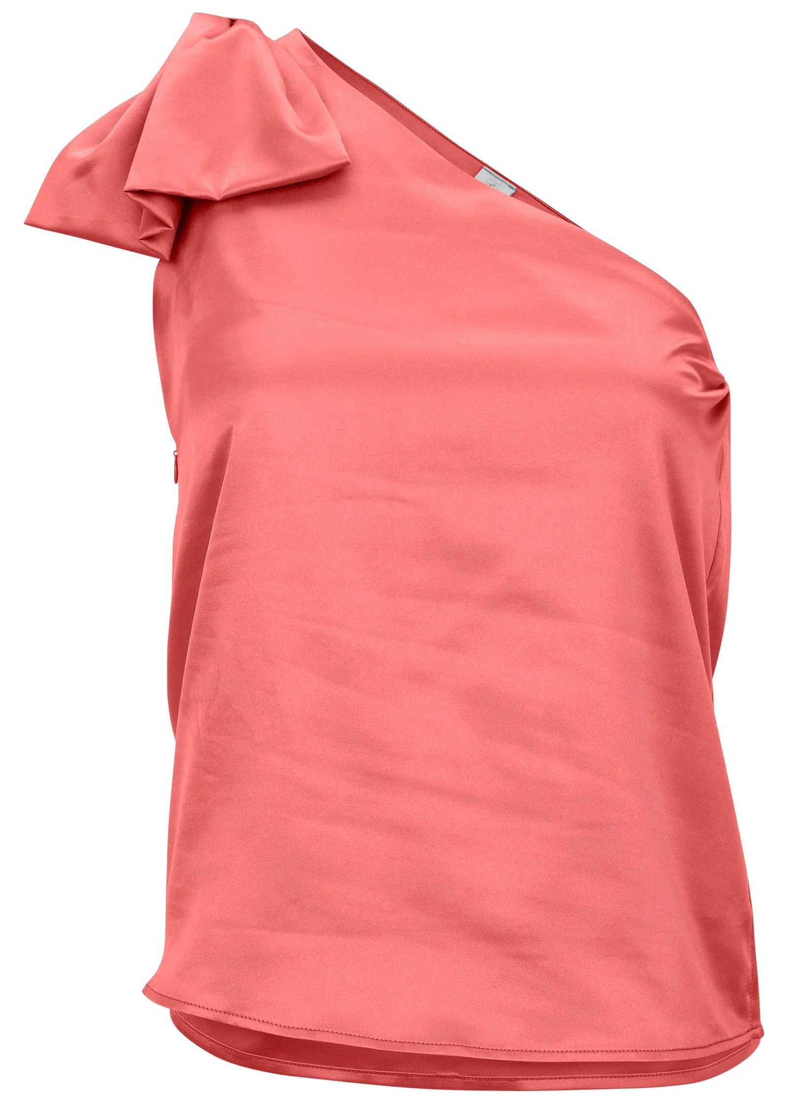 Bow Detail One-Shoulder Top - Coral - Image 5