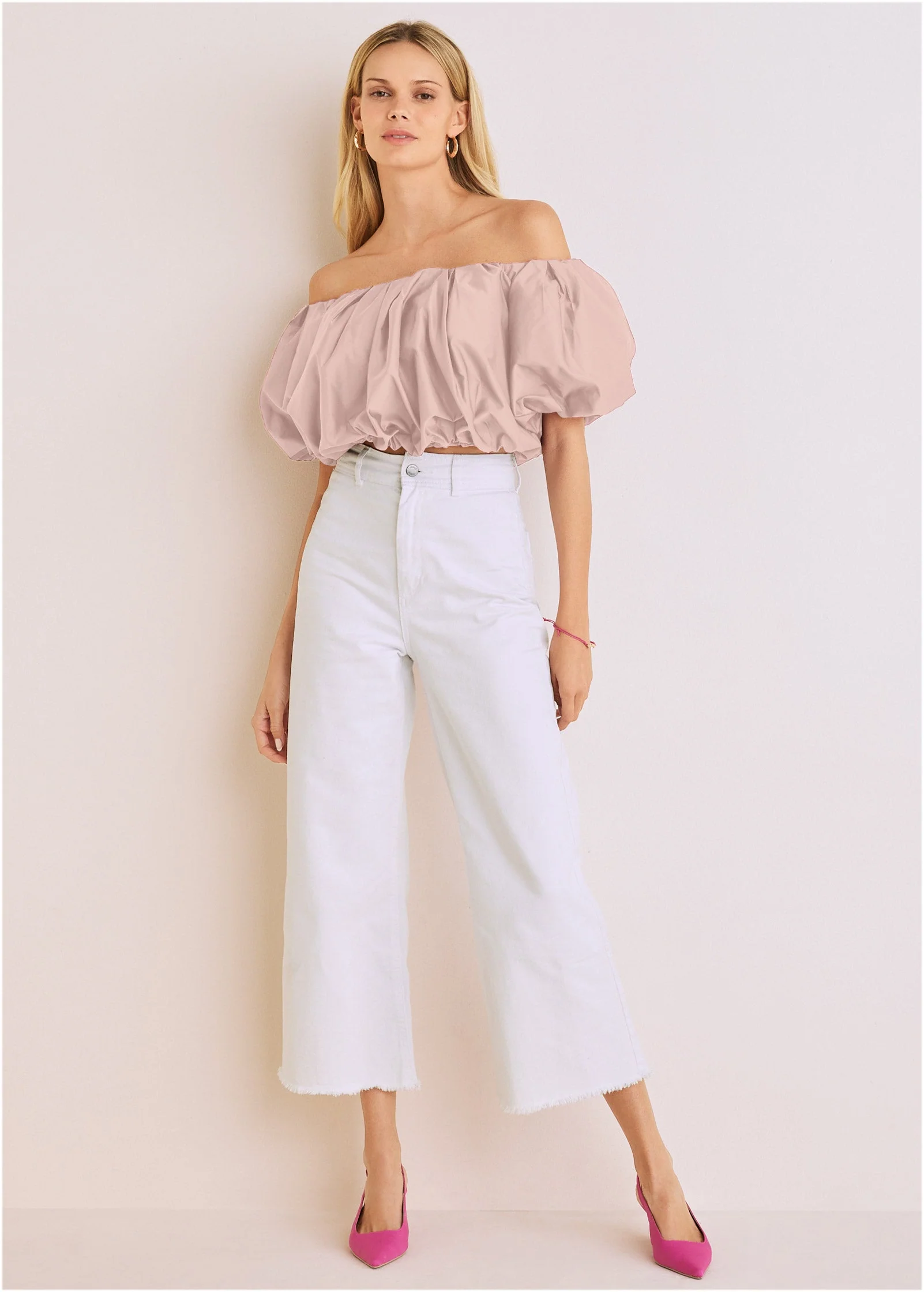Bubble Crop Top - Blush - Image 2