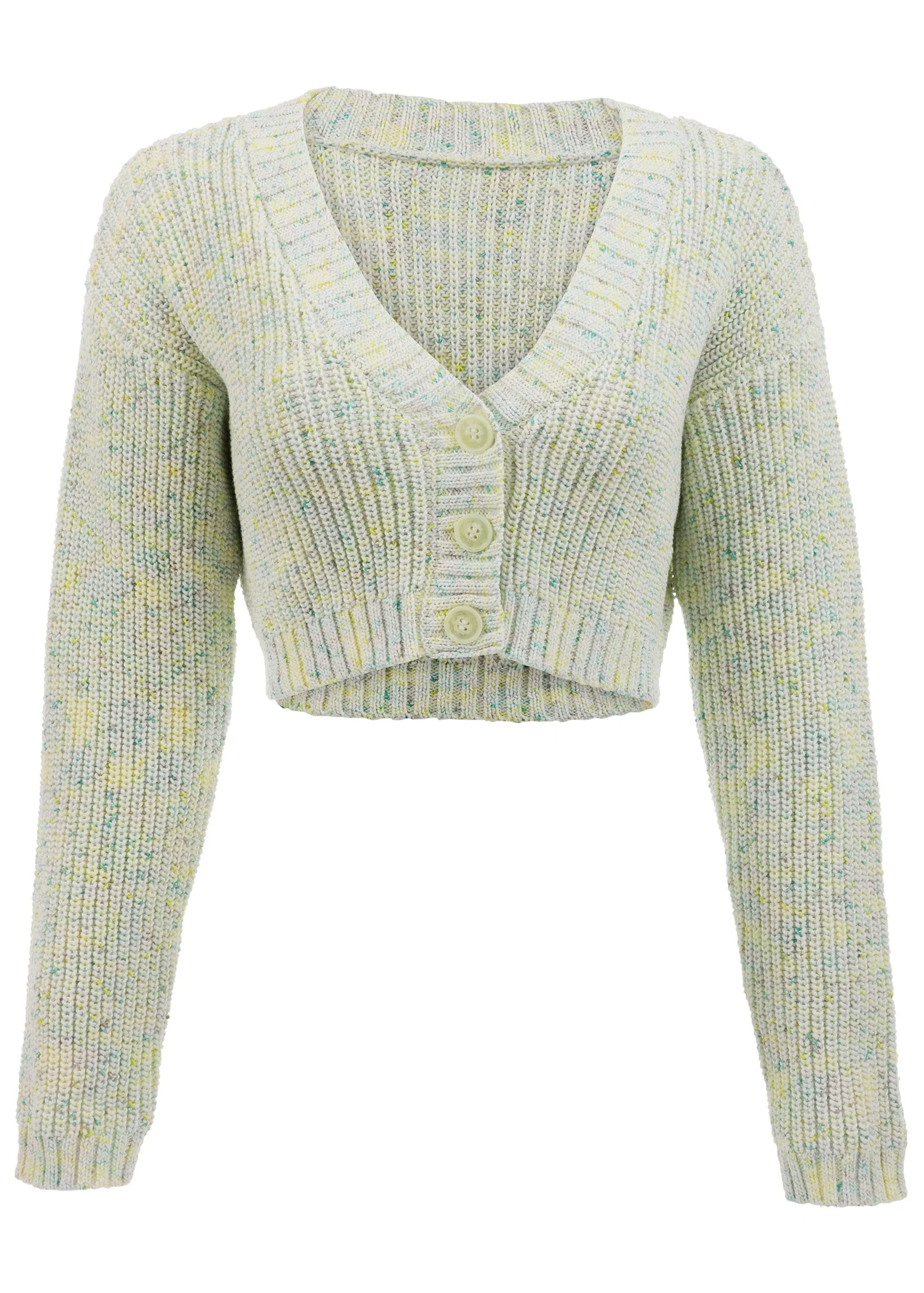 Marled Crop Cardigan - Multi Color - Image 4